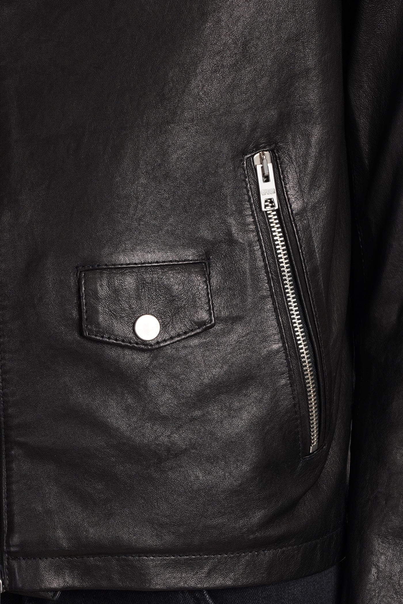 Leather jacket in black leather - Image 5