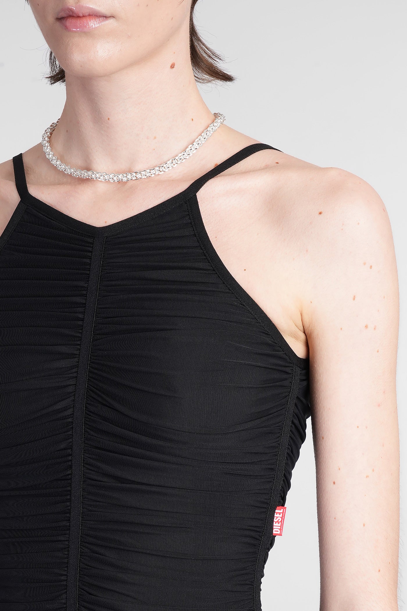 D amami Long dress in black polyamide - Image 5