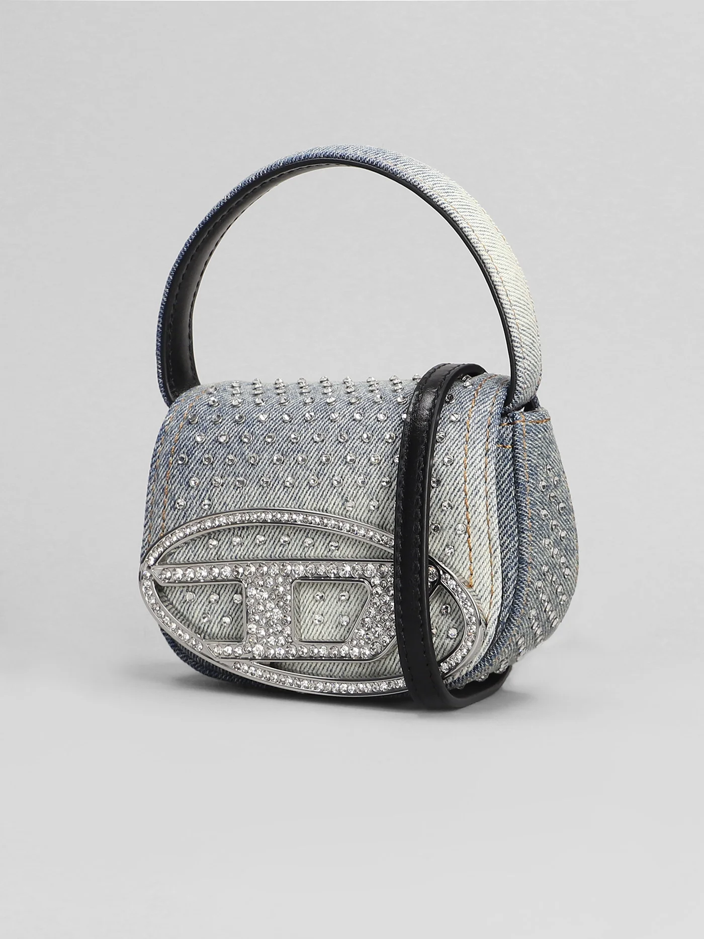 Shoulder bag in blue cotton - Image 2