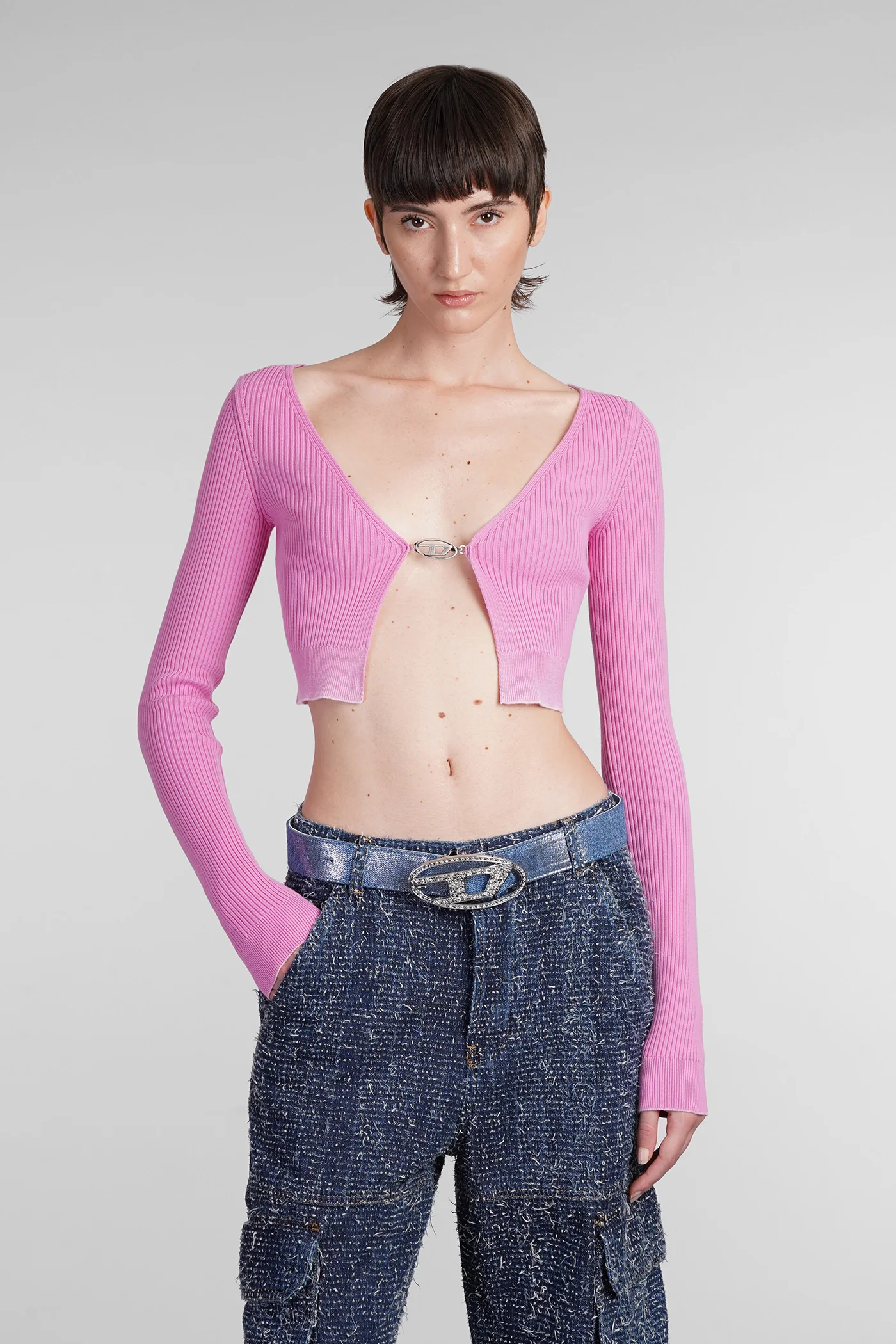 M latina Cardigan in rose-pink cotton