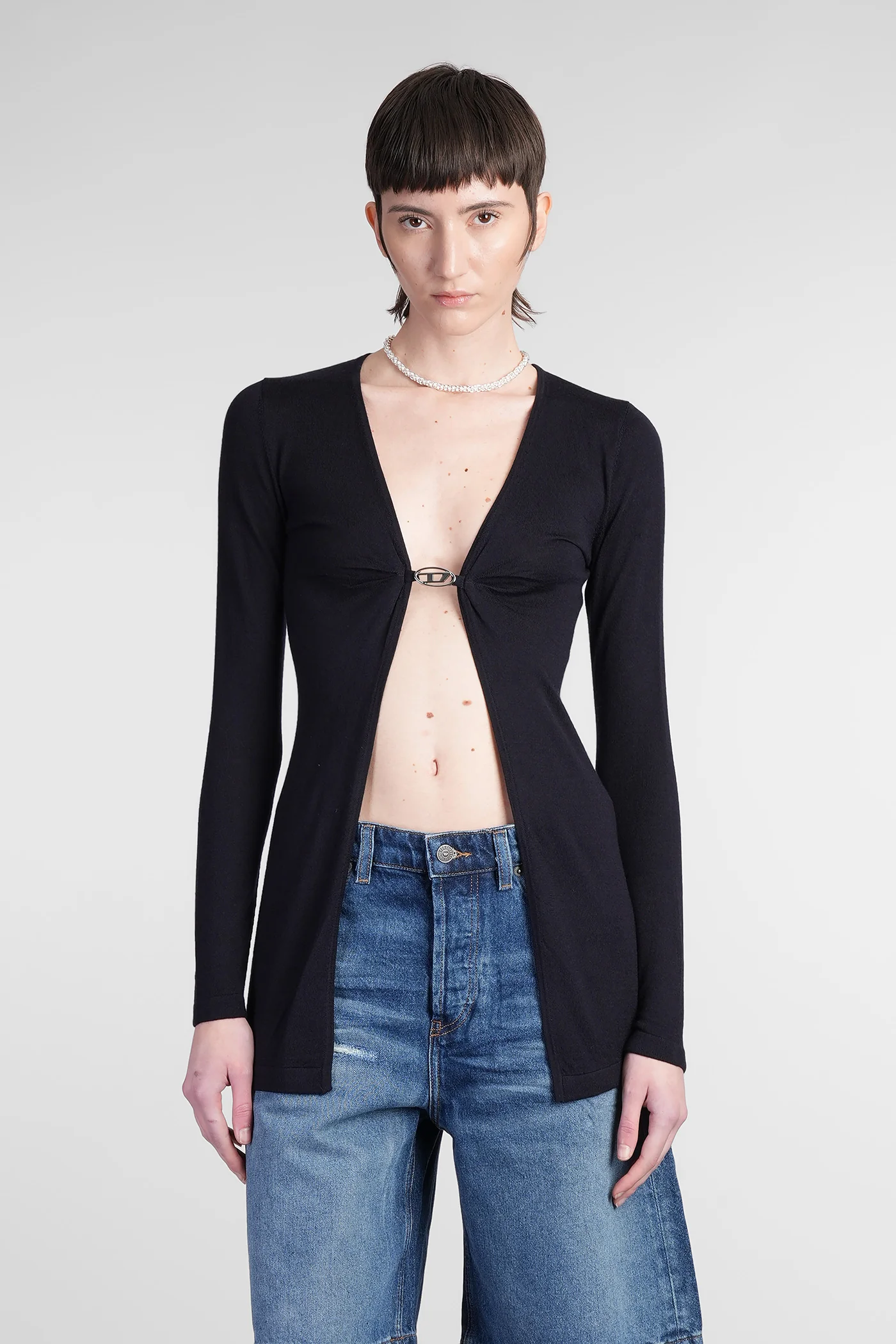M pierry Cardigan in black wool