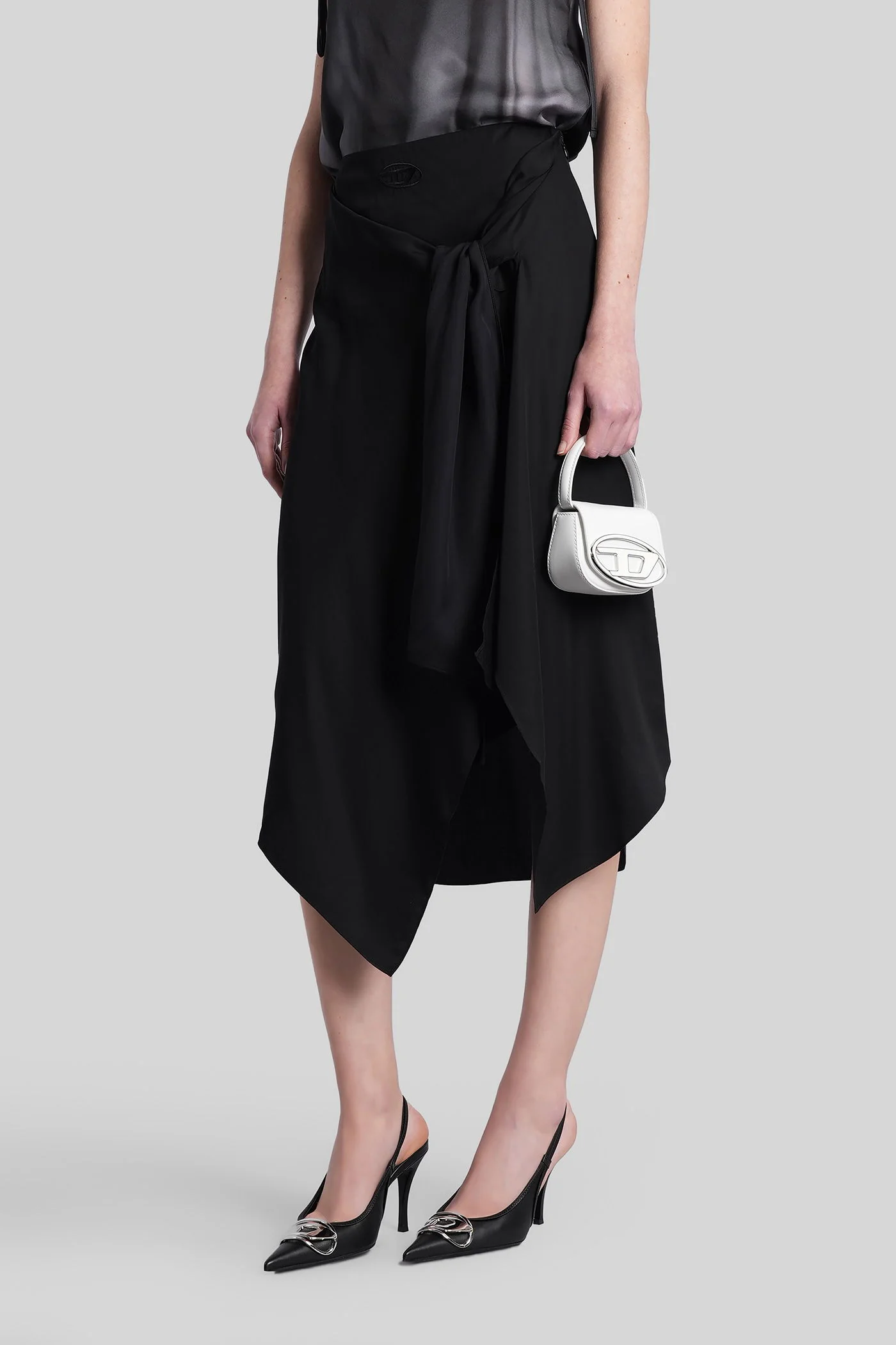 O-tali Skirt in black polyamide polyester - Image 4