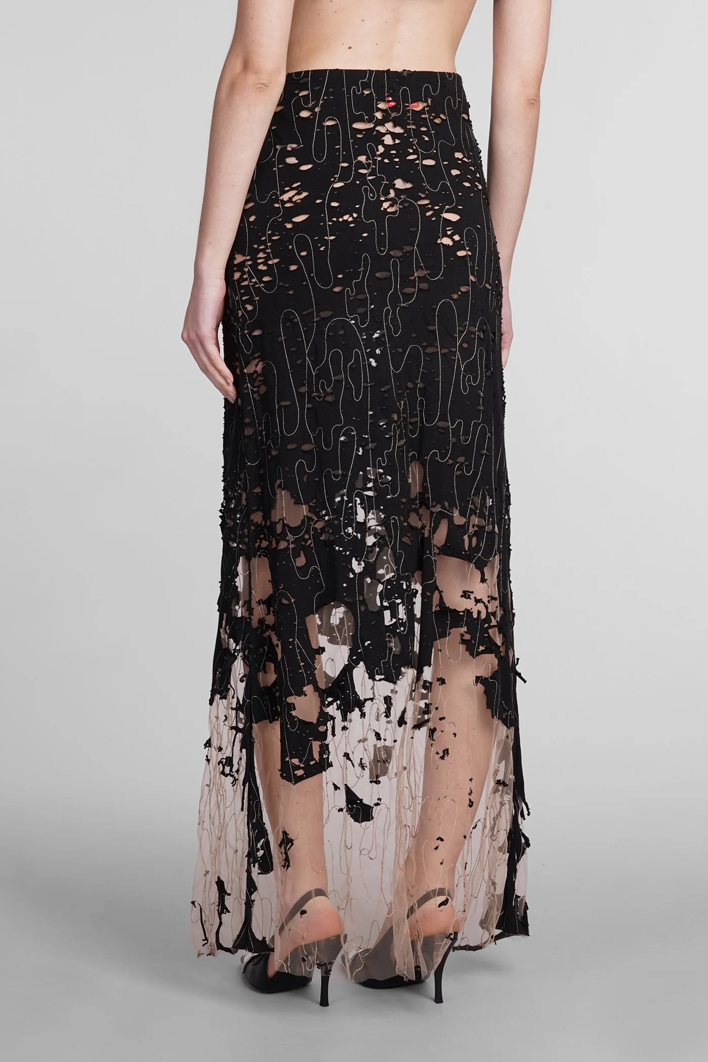 Skirt in black cotton - Image 3