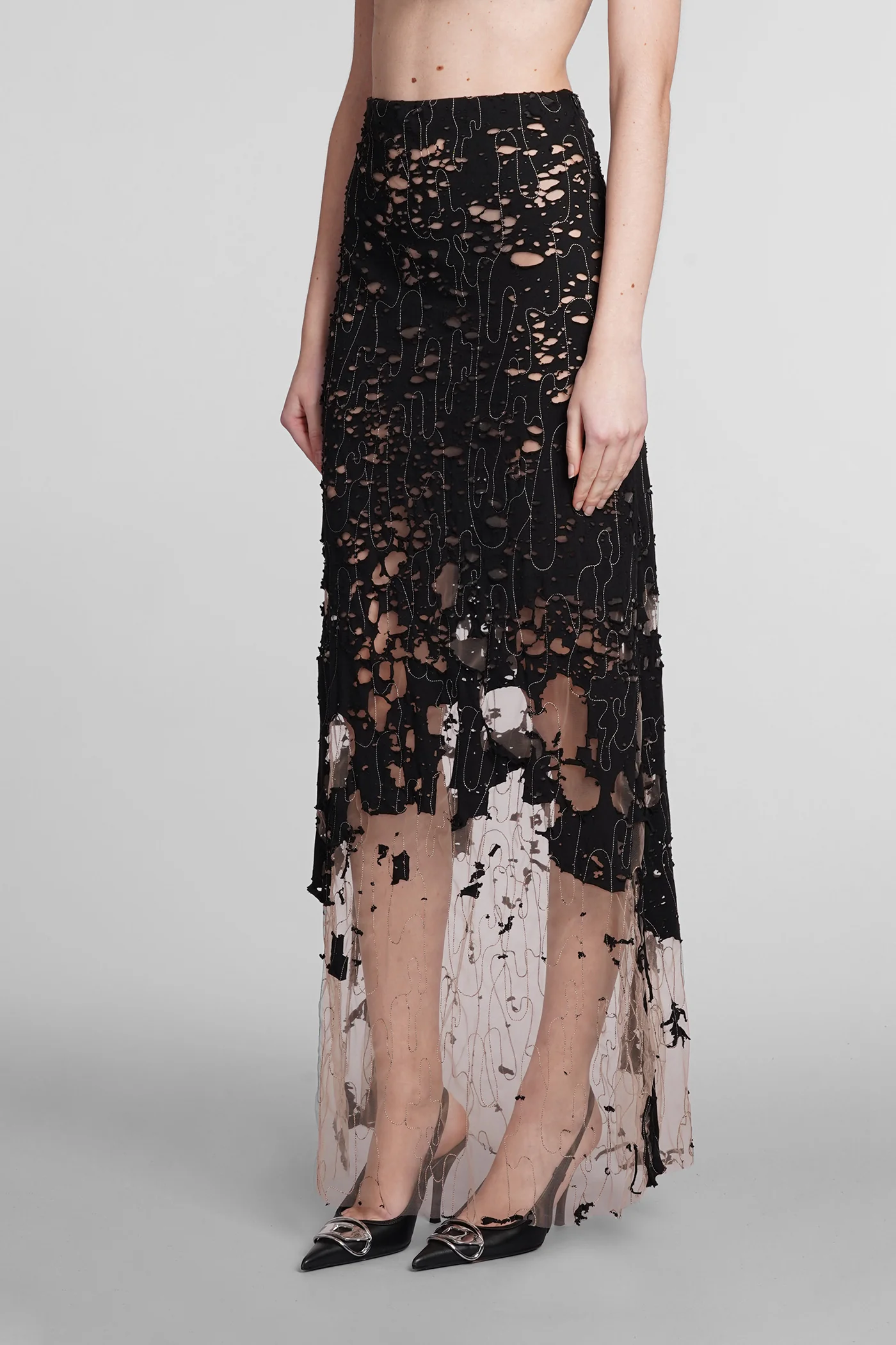 Skirt in black cotton - Image 4