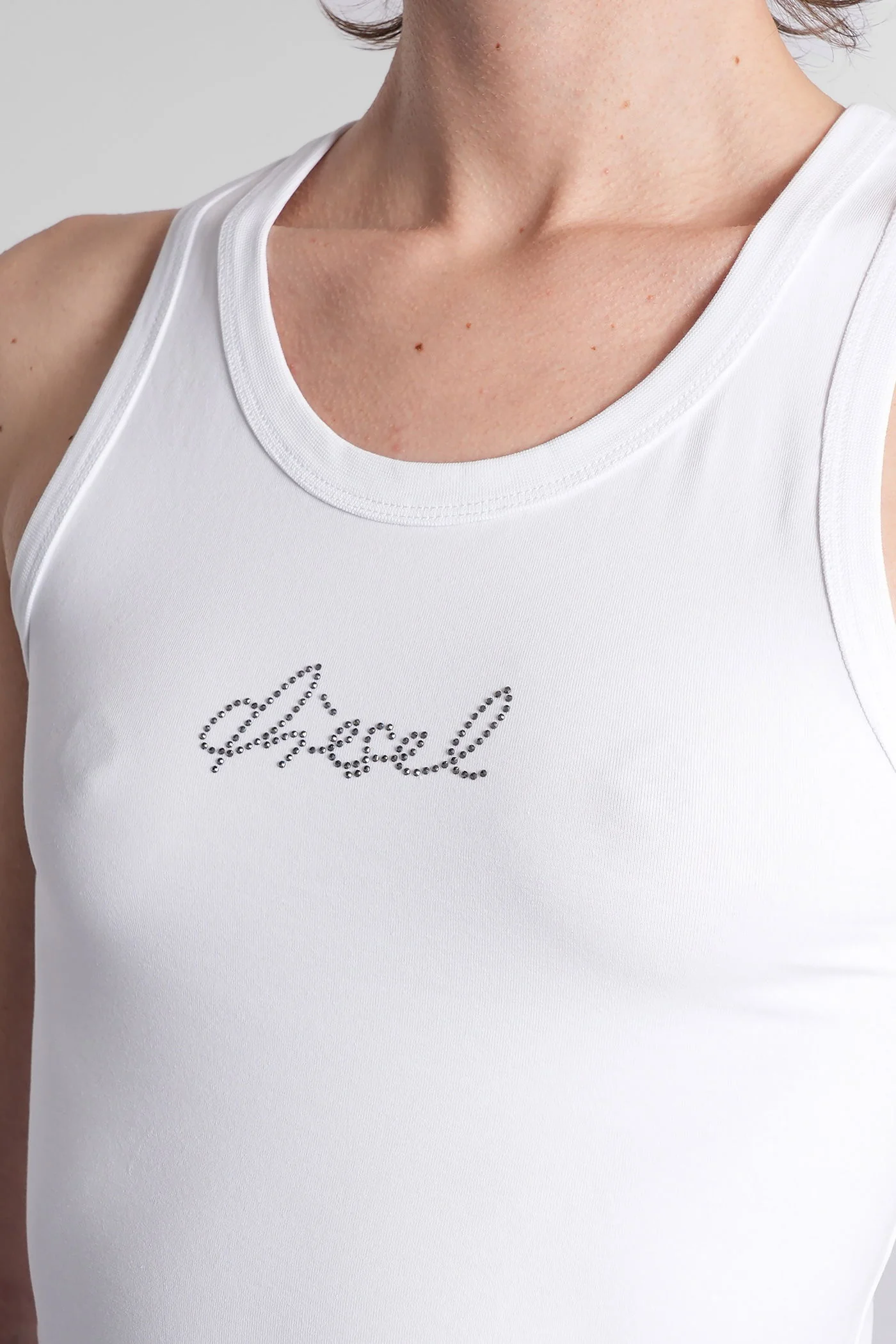 T-anky tank Top in white cotton - Image 5