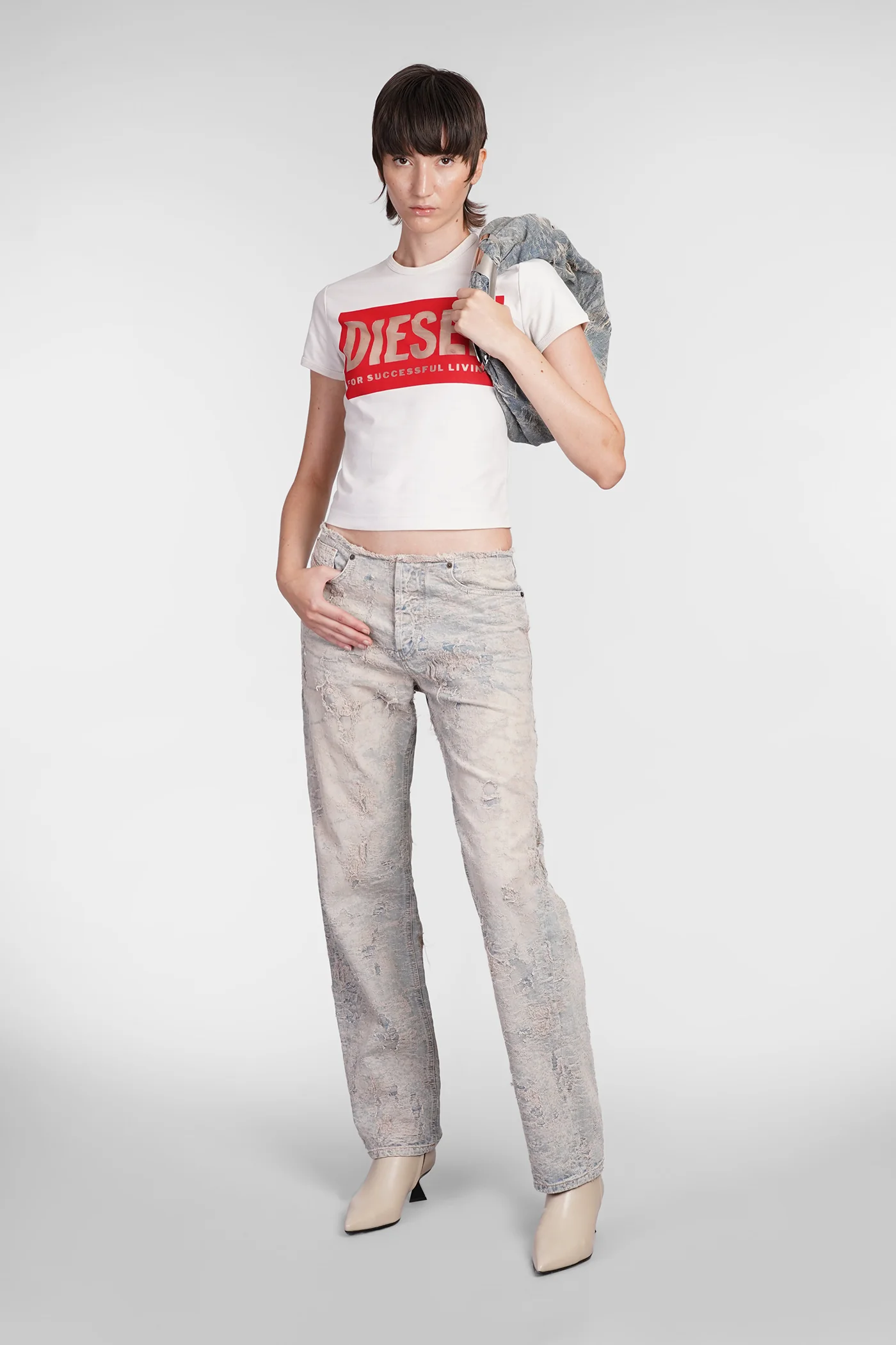 T malun T-Shirt in beige cotton - Image 2