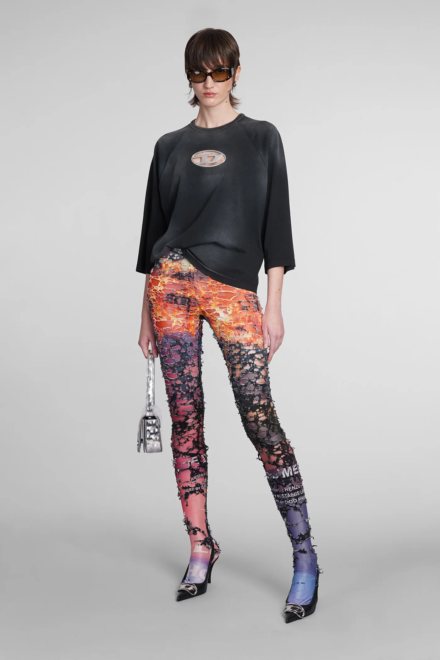 T-Shirt in black cotton - Image 2
