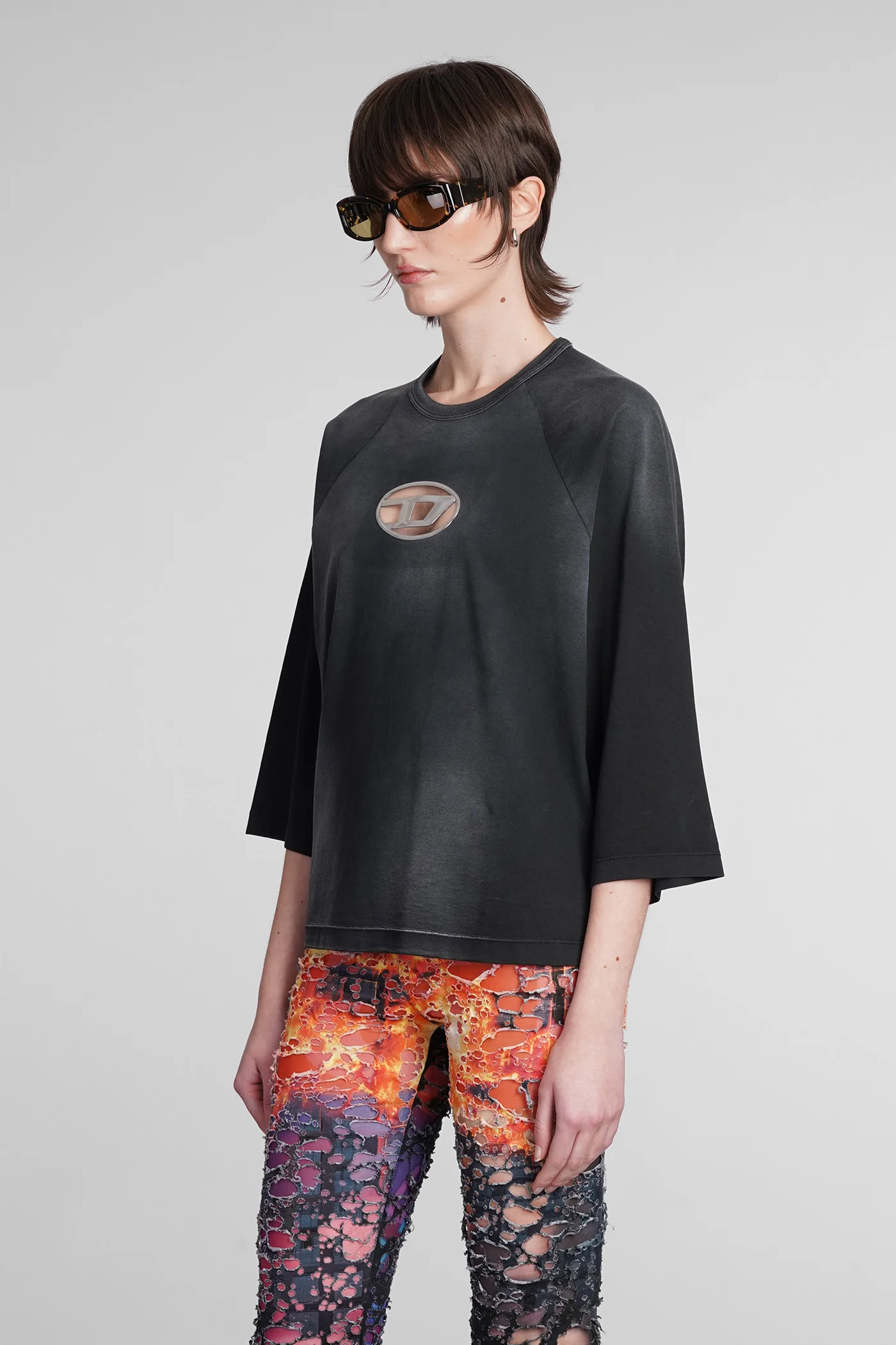 T-Shirt in black cotton - Image 4