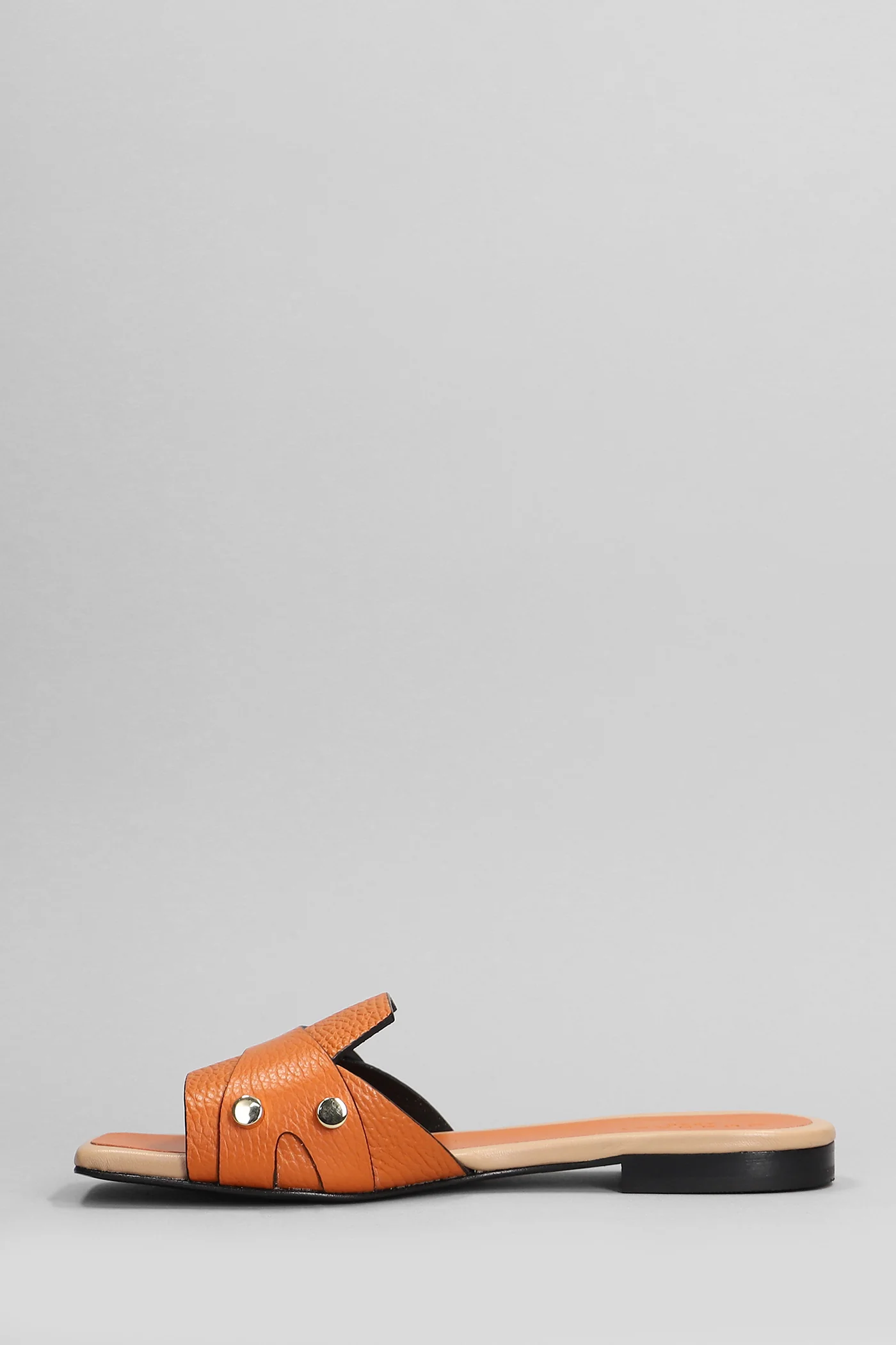 Flats in orange leather - Image 3