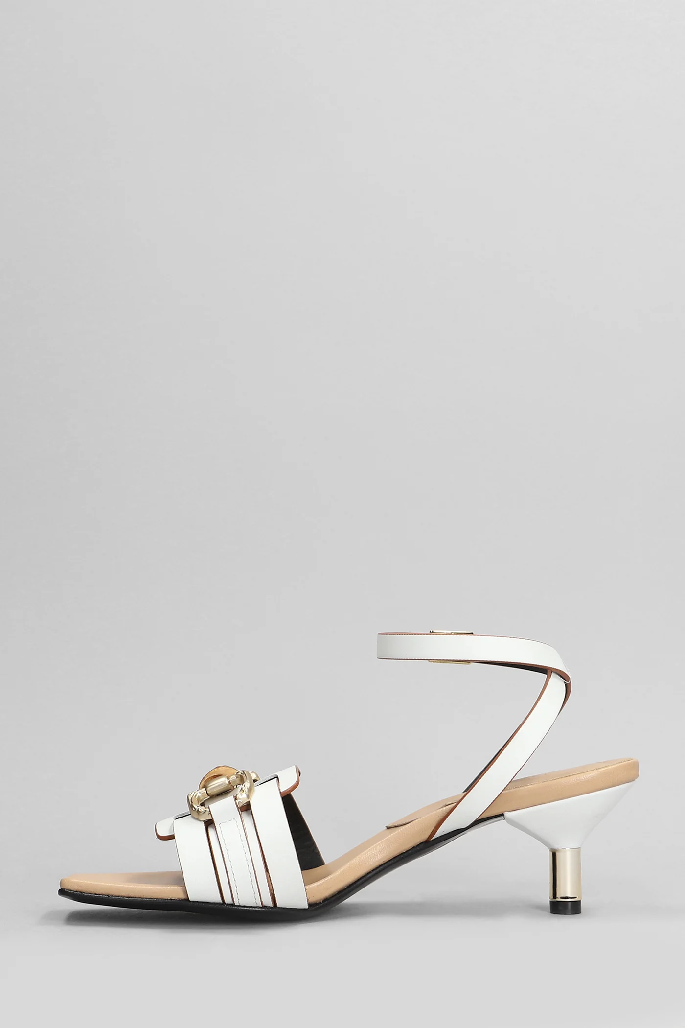 Sandals in white leather - Image 3