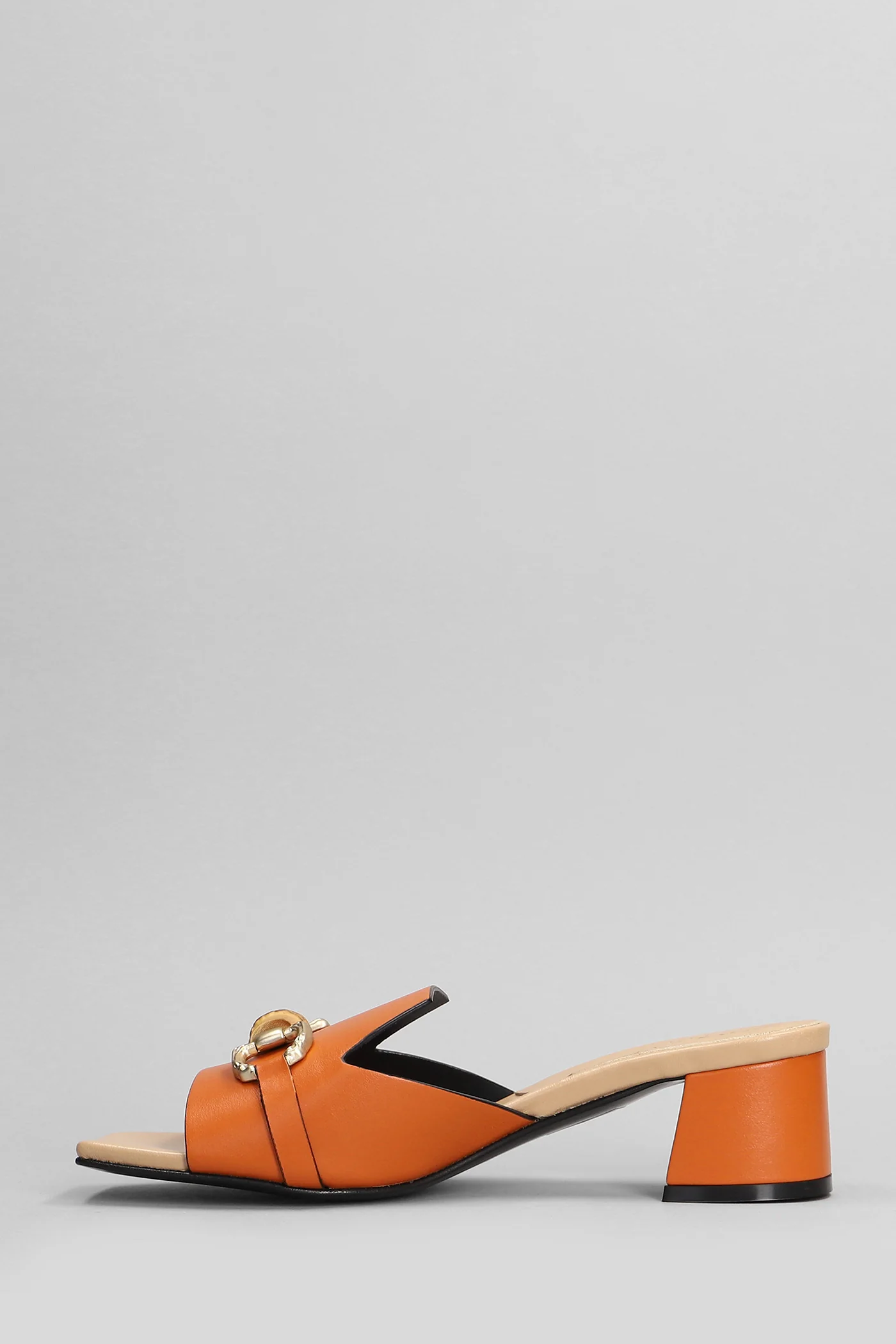 Slipper-Mule in orange leather - Image 3
