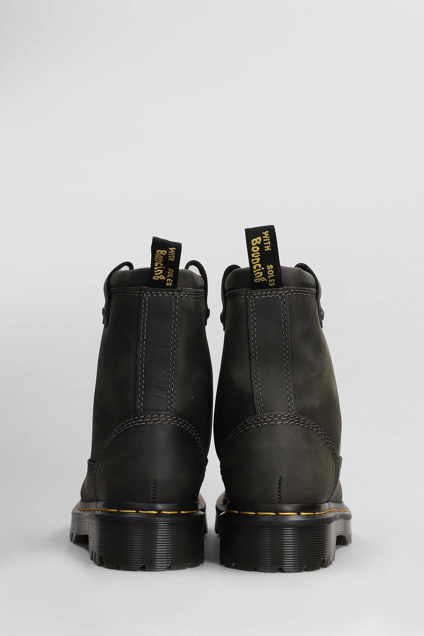 Anistone Lo Combat boots in grey leather - Image 4
