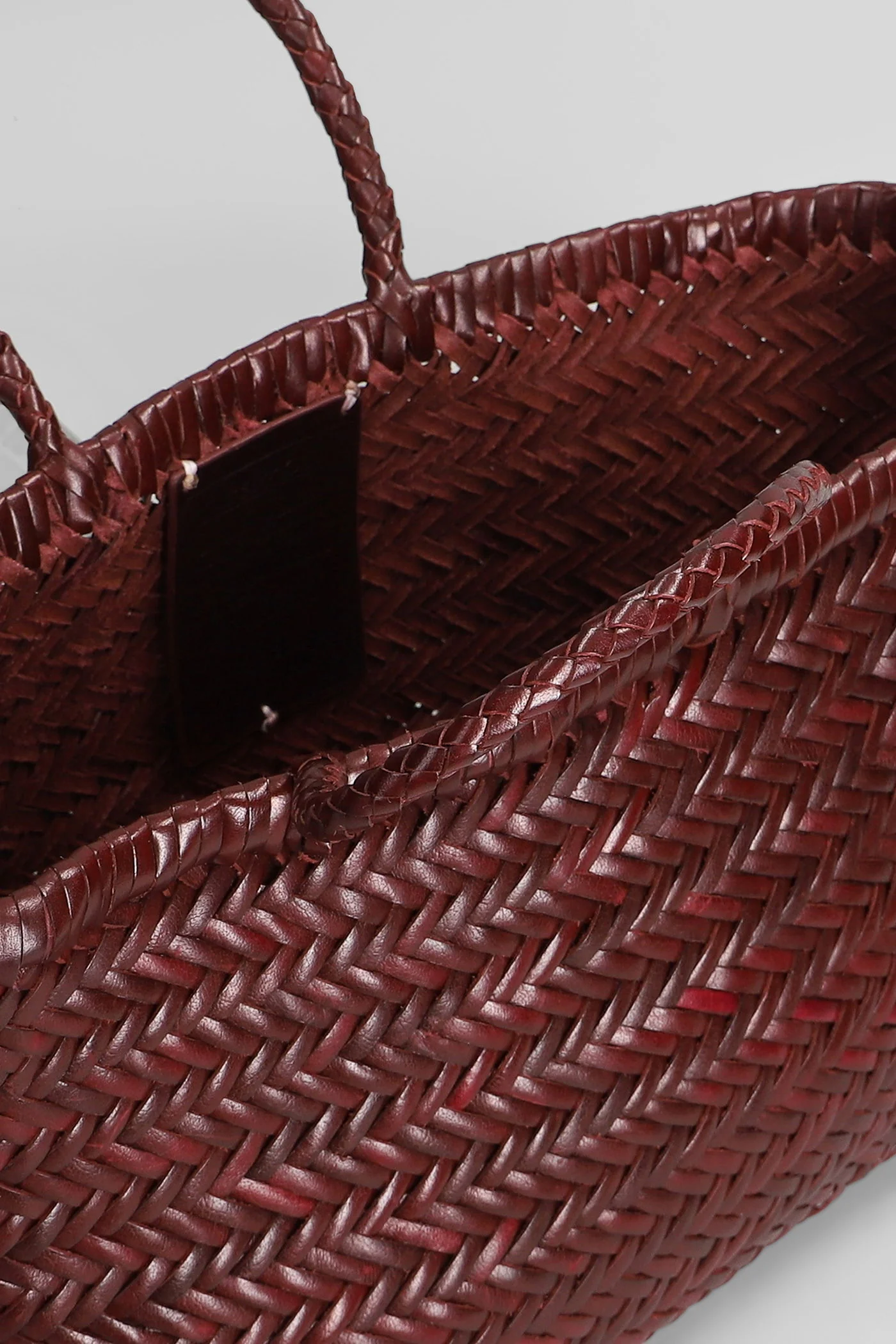 Bamboo 3 jump small Tote in bordeaux leather - Image 4
