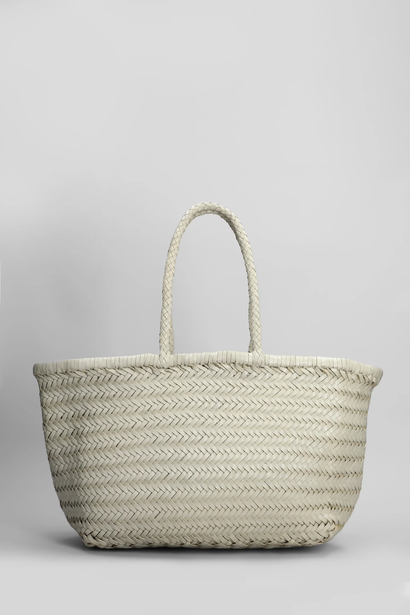 Bamboo Triple Jump Tote in beige leather