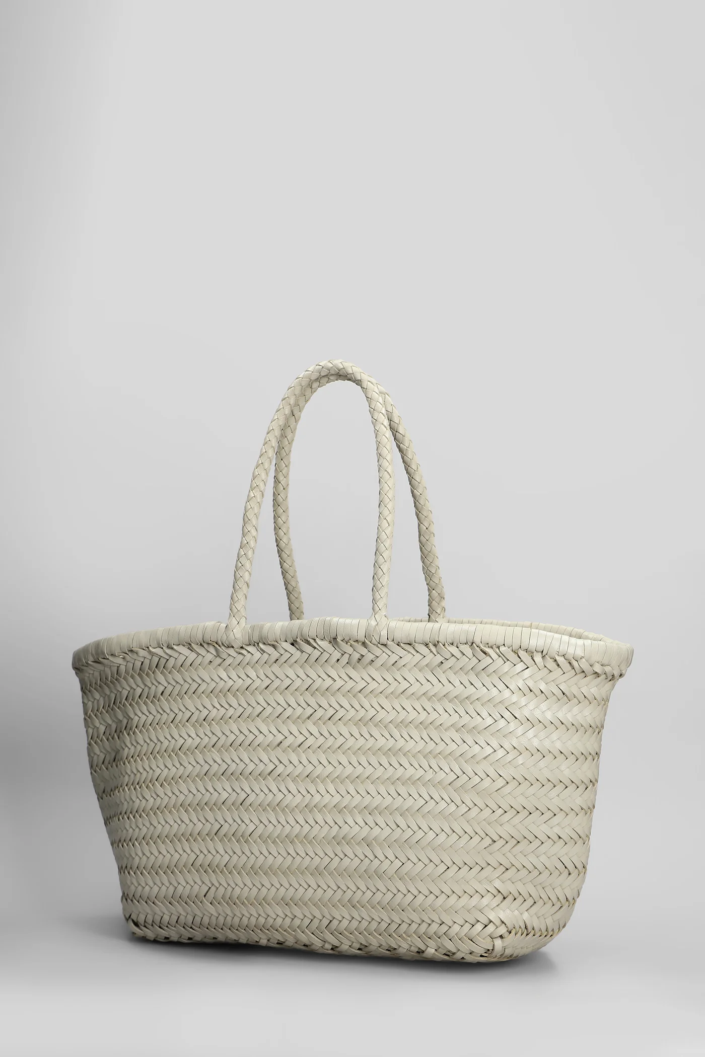 Bamboo Triple Jump Tote in beige leather - Image 2