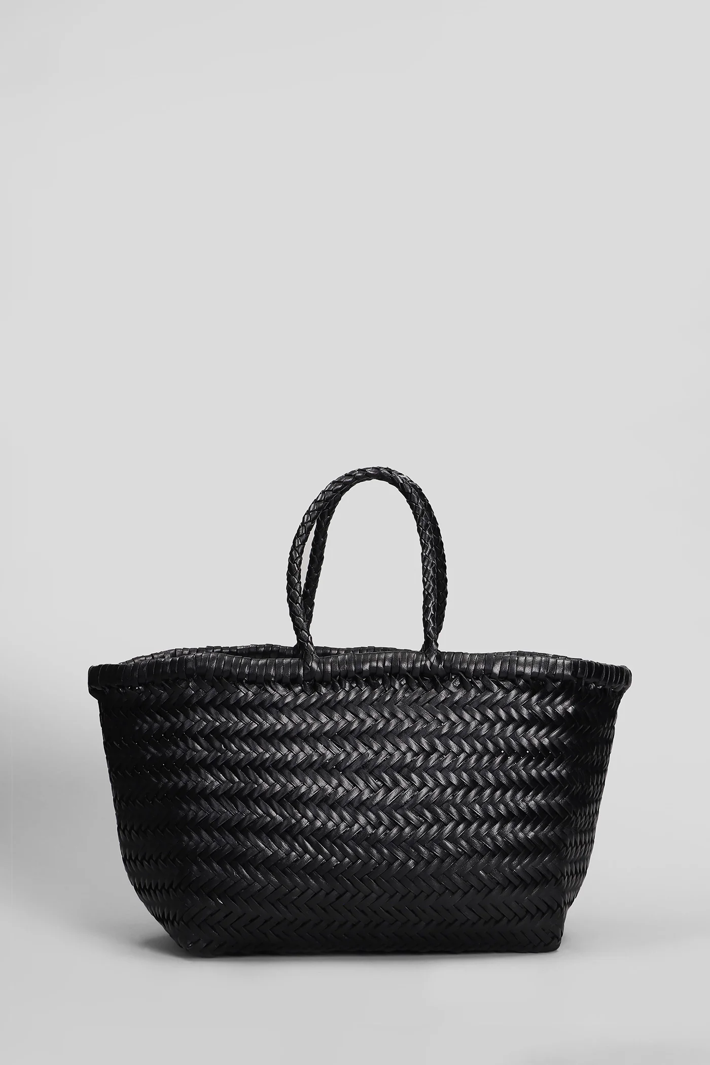 Bamboo Triple Jump Tote in black leather
