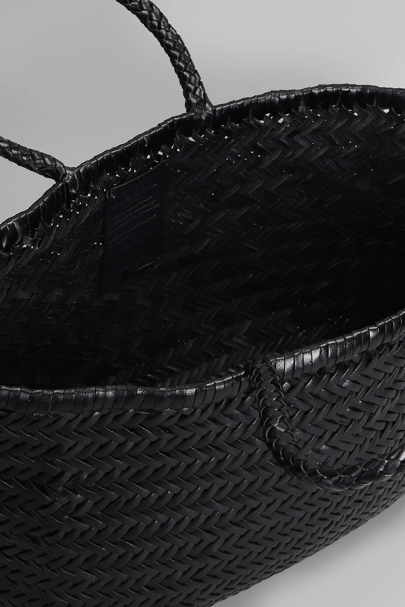 Bamboo Triple Jump Tote in black leather - Image 4