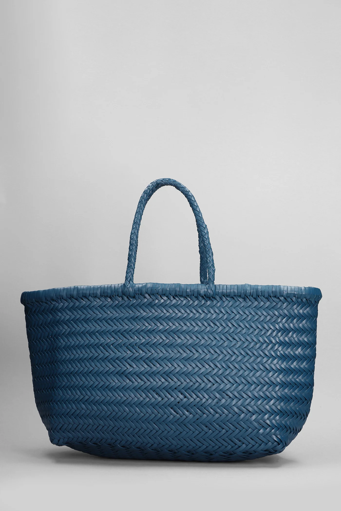 Bamboo Triple Jump Tote in blue leather - Image 3