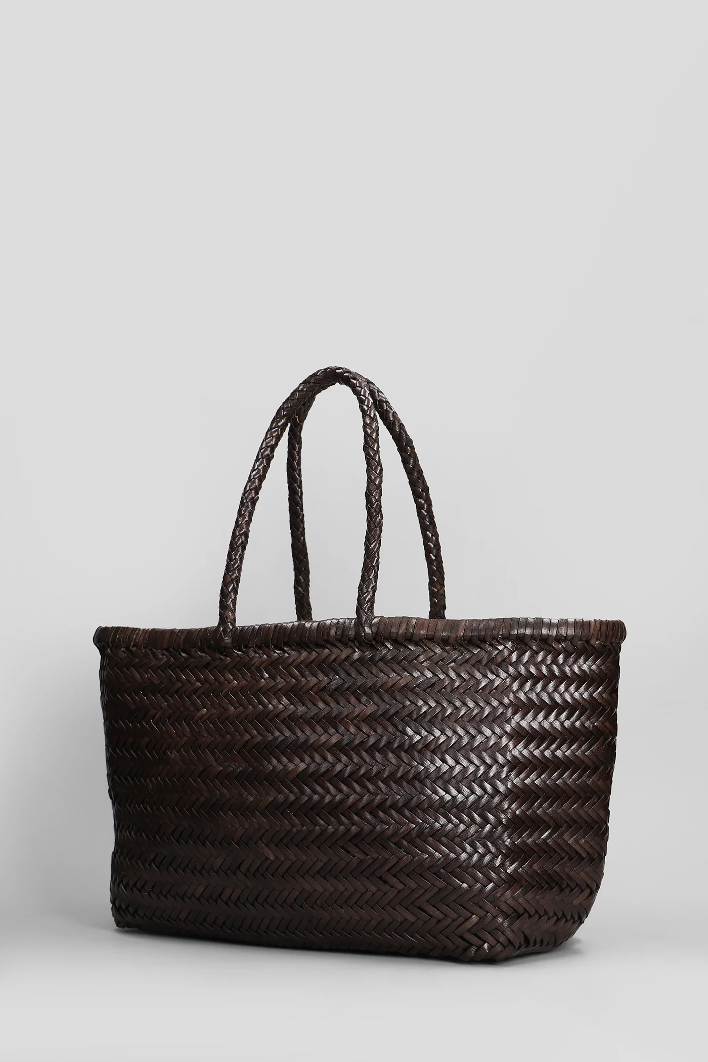 Bamboo Triple Jump Tote in brown leather - Image 2