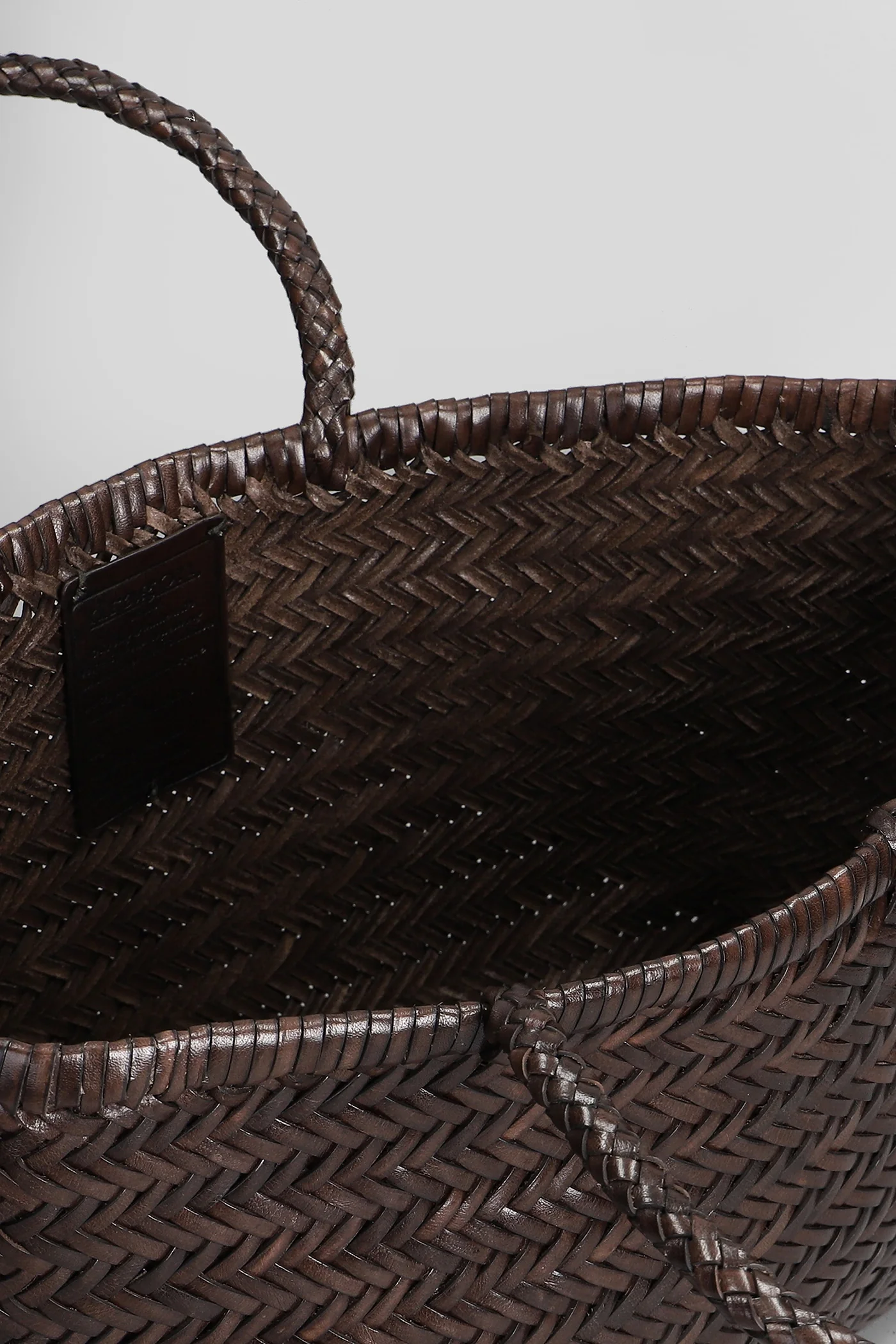 Bamboo Triple Jump Tote in brown leather - Image 4