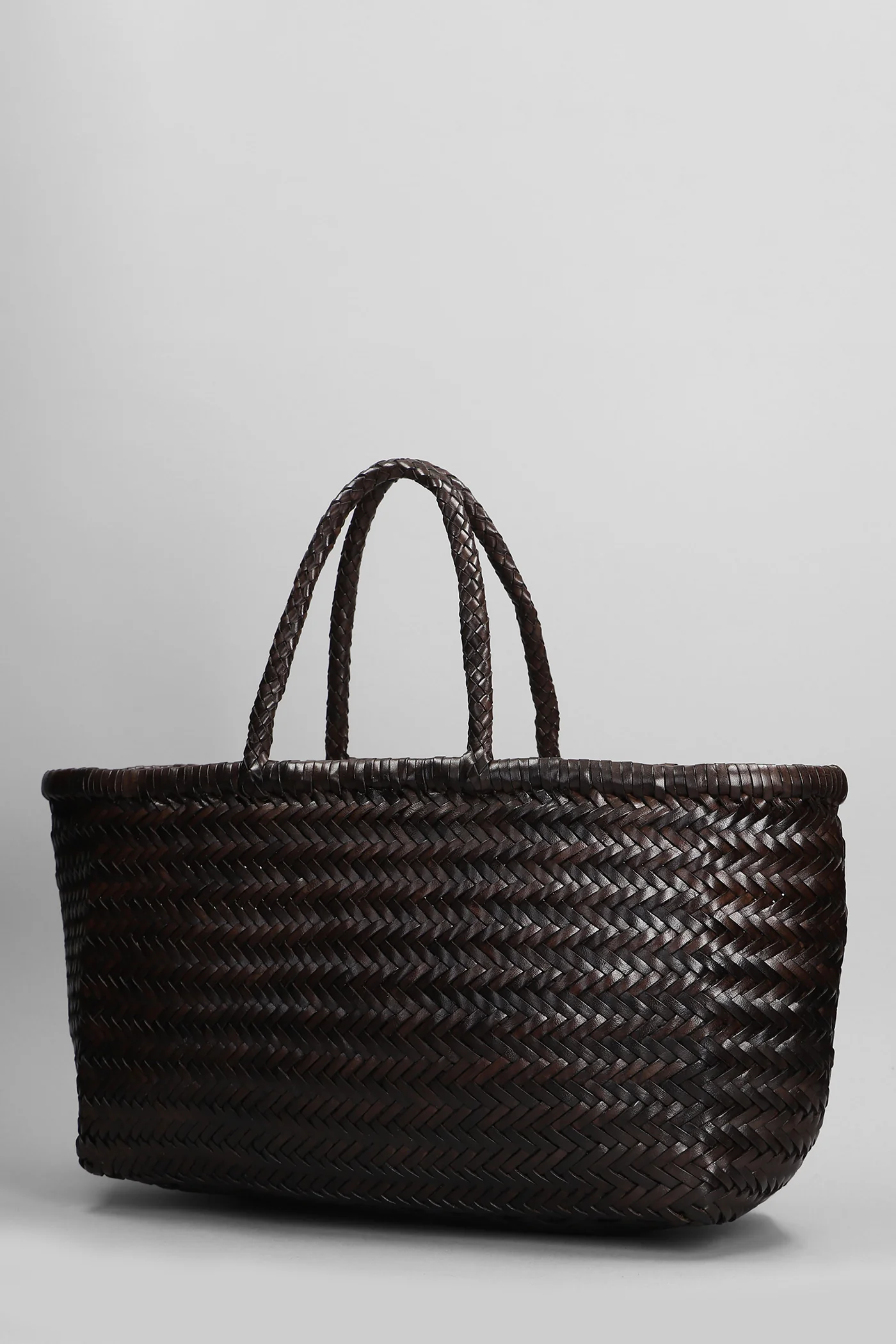 Bamboo Triple Jump Tote in brown leather - Image 2
