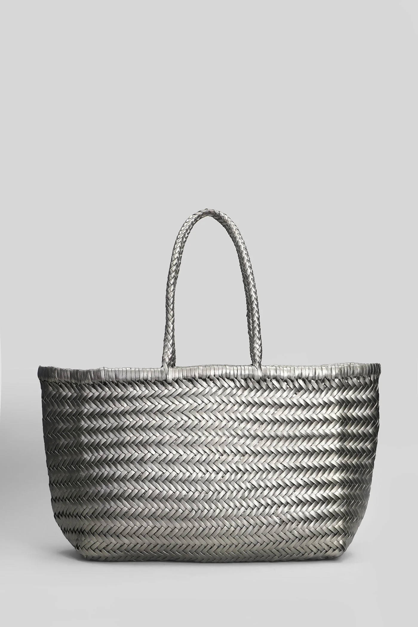 Bamboo Triple Jump Tote in Gunmetal leather - Image 3