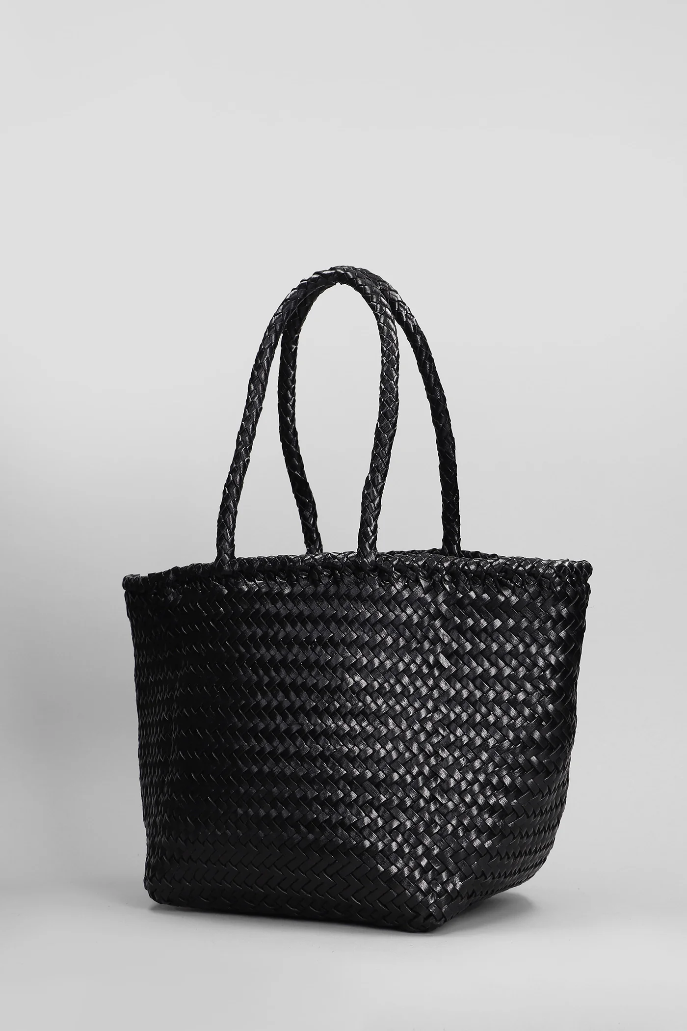 Grace Basket Small Tote in black leather - Image 2