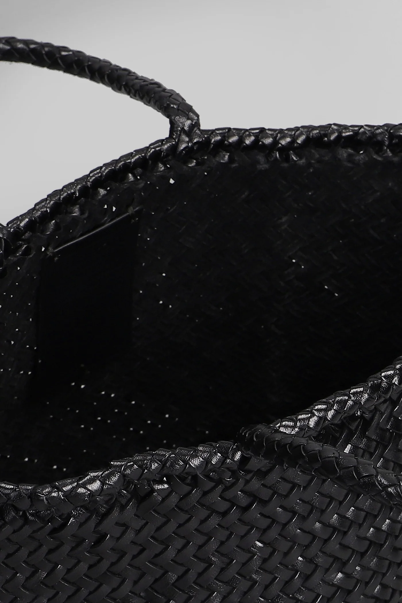 Grace Basket Small Tote in black leather - Image 4