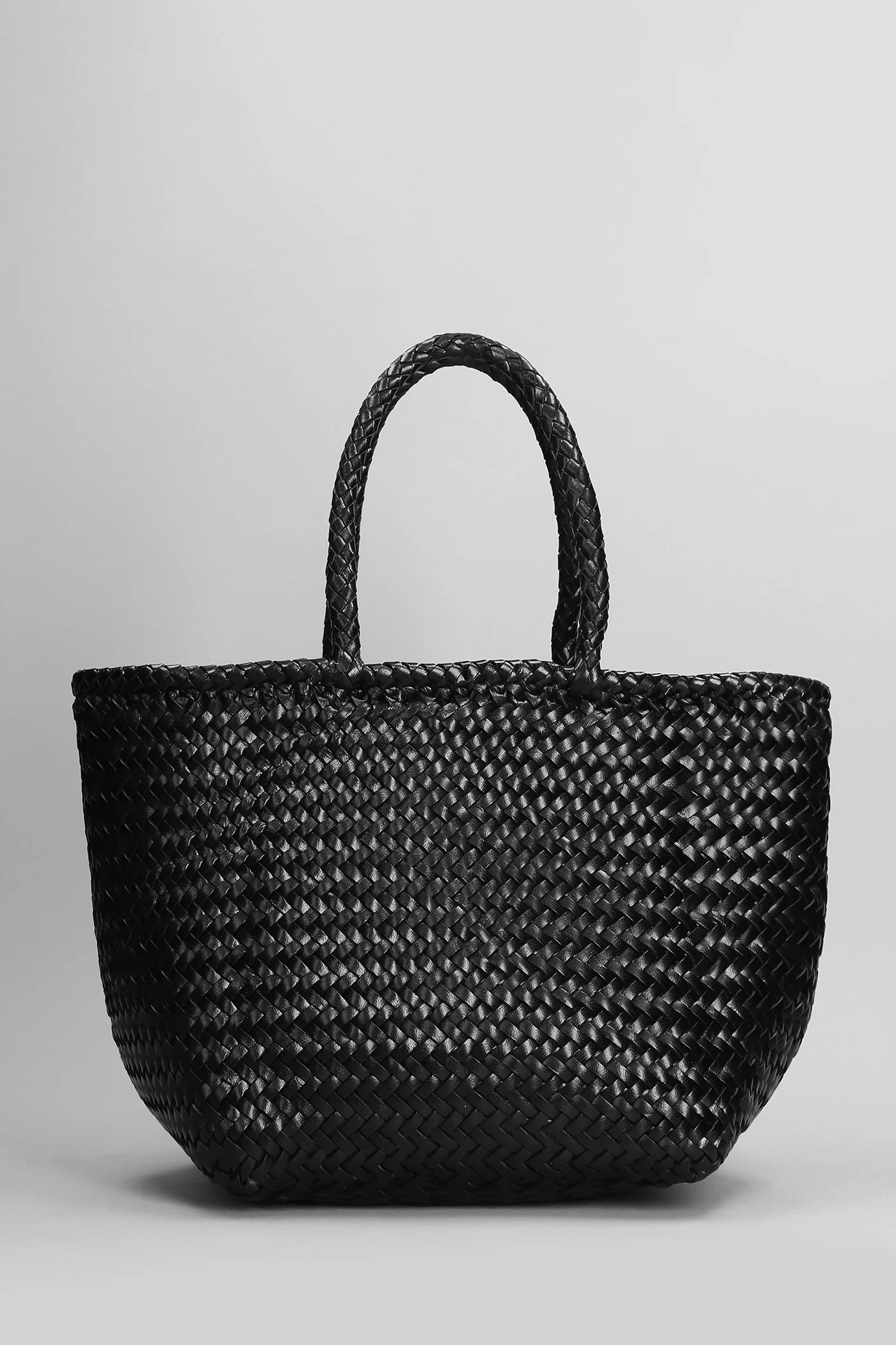 Grace Basket Tote in black leather - Image 3