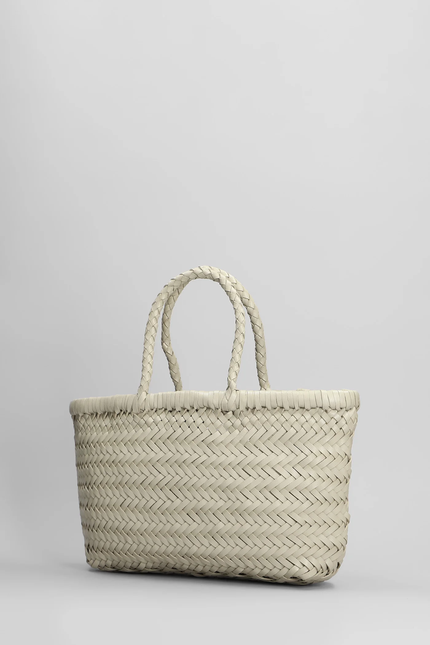 Mini Flat Gora Baske Hand bag in beige leather - Image 2