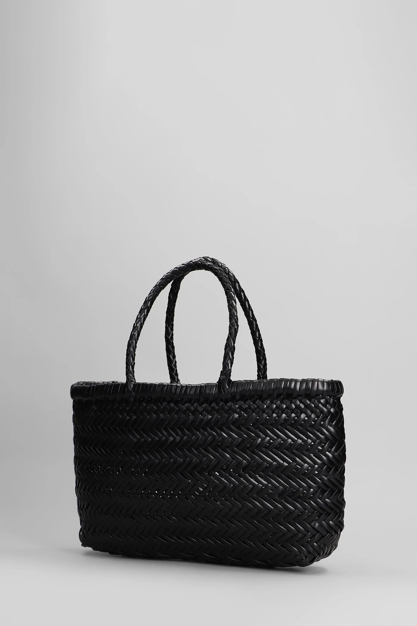 Mini Flat Gora Baske Hand bag in black leather - Image 2