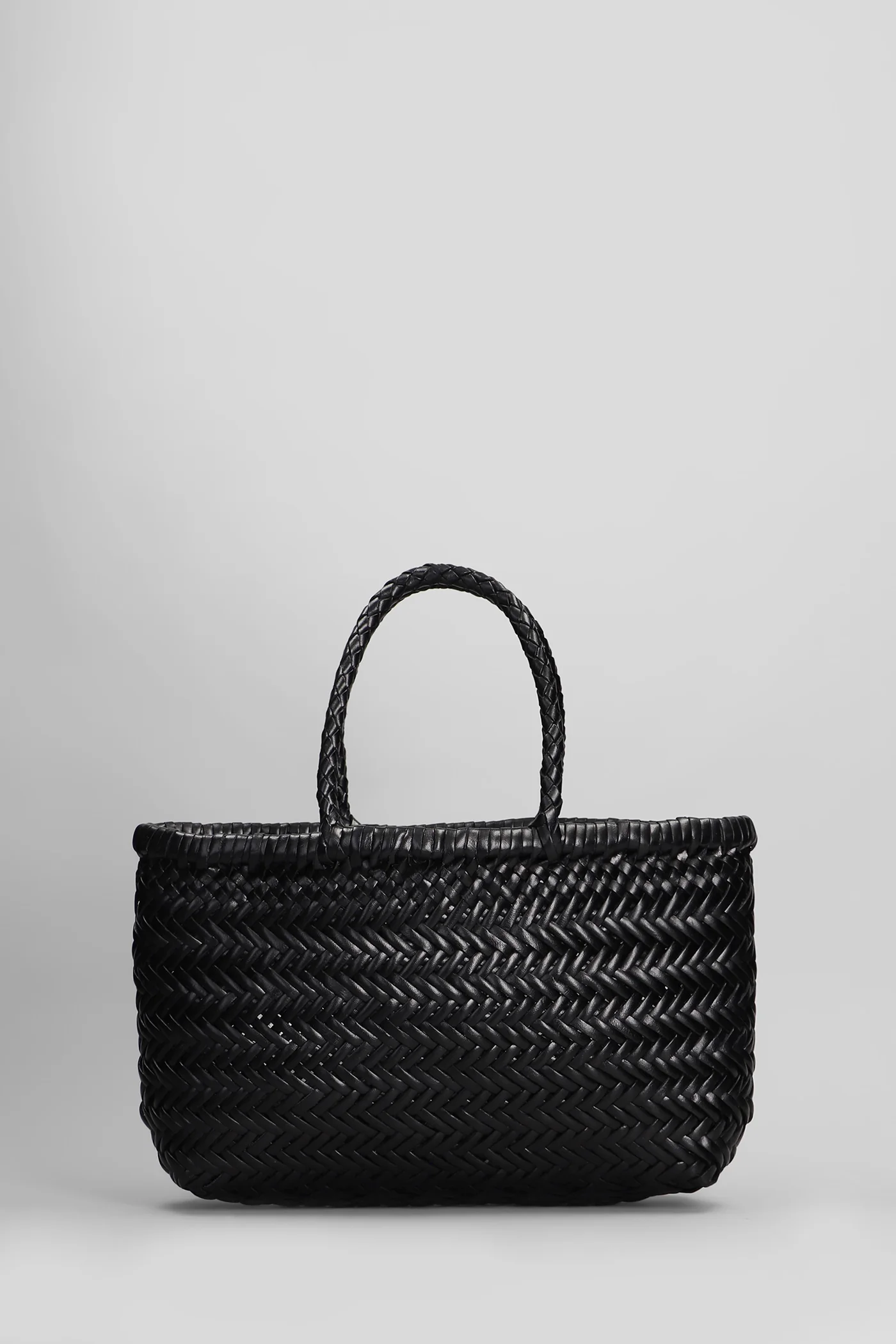 Mini Flat Gora Baske Hand bag in black leather - Image 3