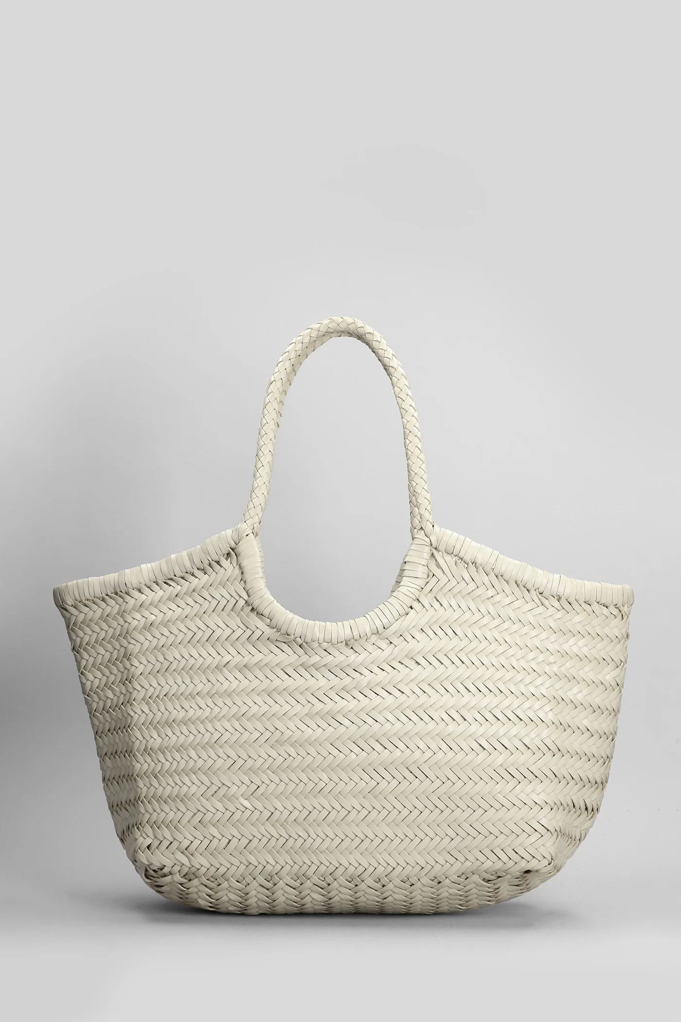 Nantucket Basket Big Tote in beige leather - Image 3