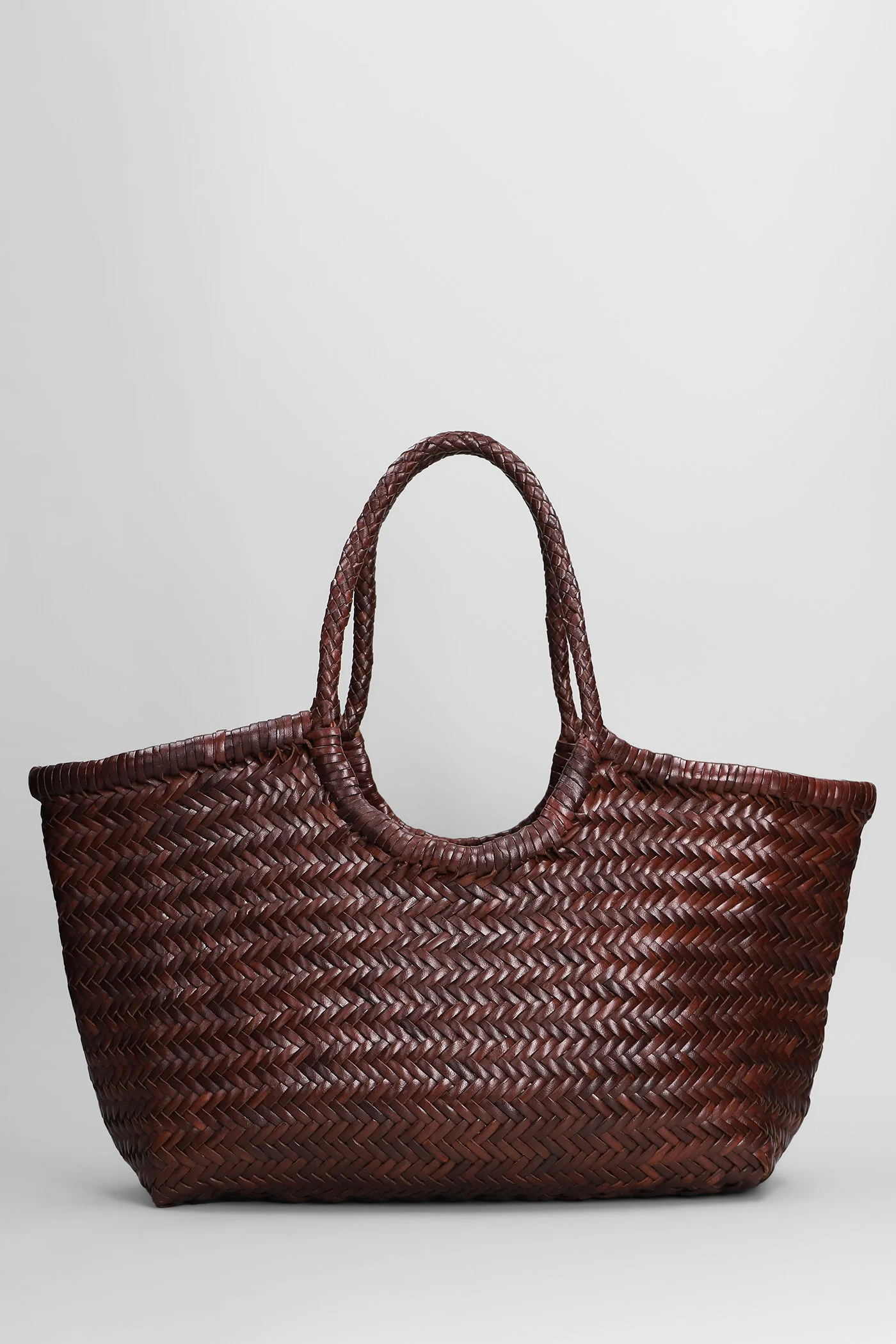 Nantucket Basket Big Tote in brown leather