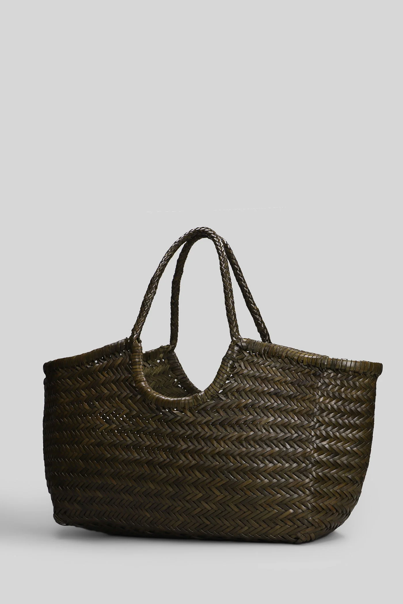 Nantucket Basket Big Tote in khaki leather - Image 2