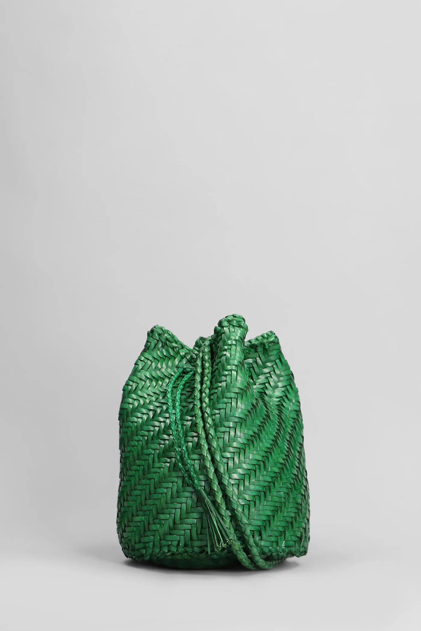 Pompom Double Jump Shoulder bag in green leather - Image 2
