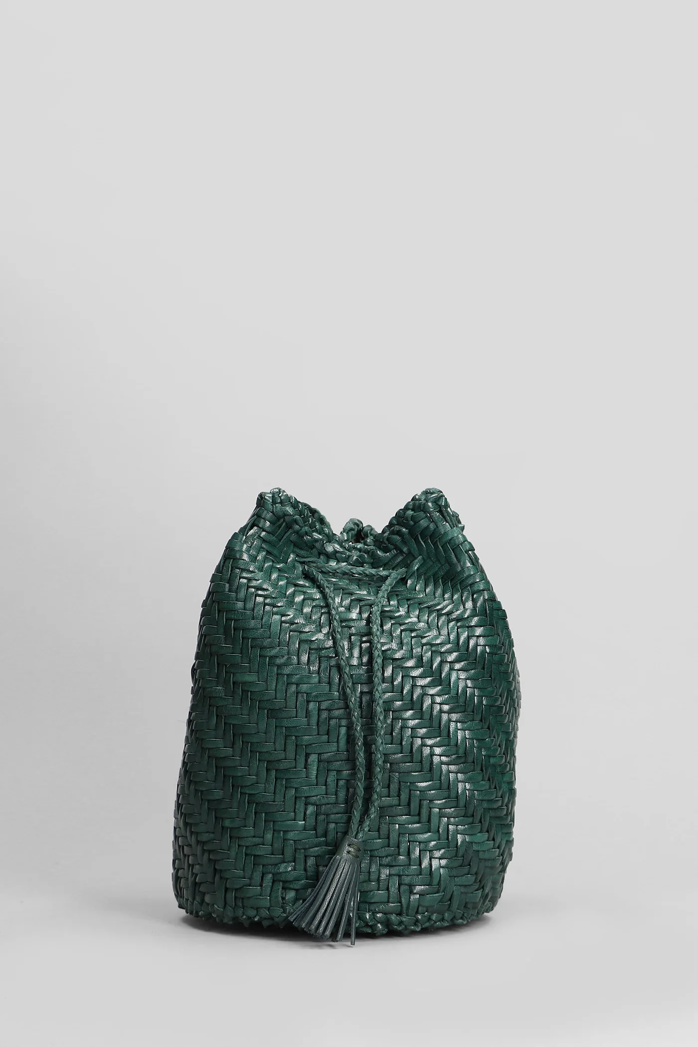 Pompom Double Jump Shoulder bag in green leather - Image 3