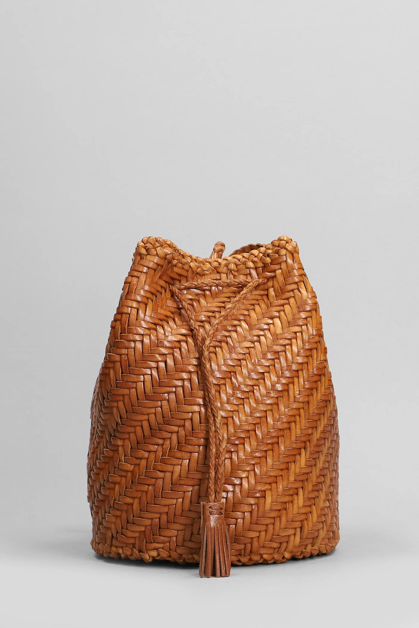 Pompom Double Shoulder bag in leather color leather - Image 3