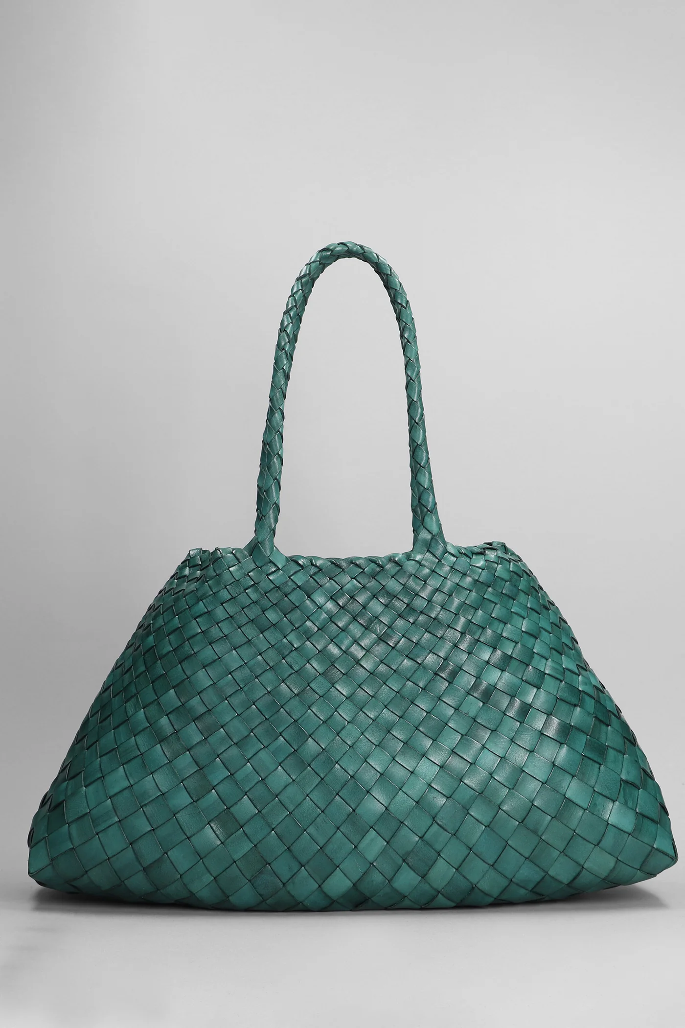 Santa Croce Big Tote in green leather