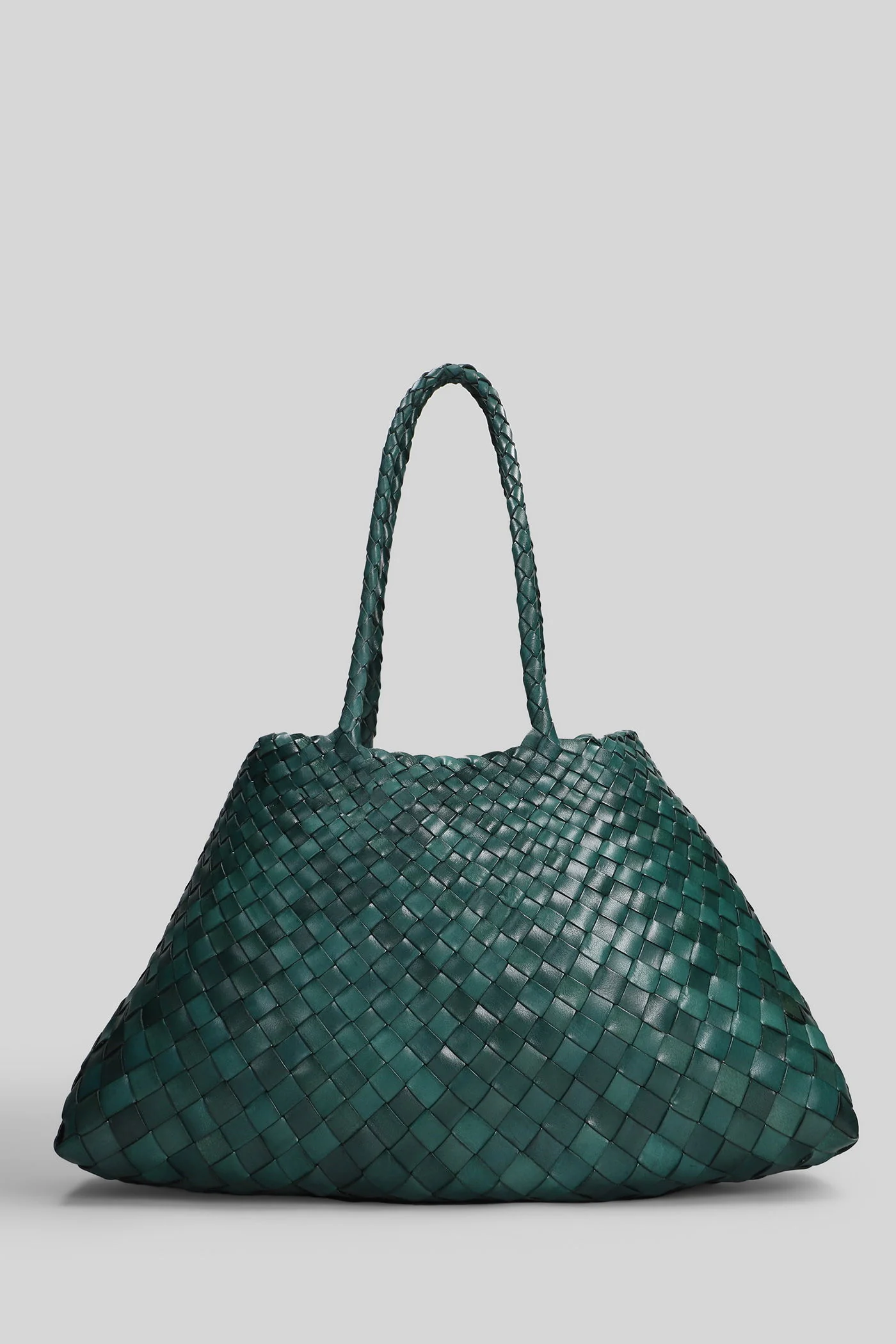 Santa Croce Big Tote in green leather