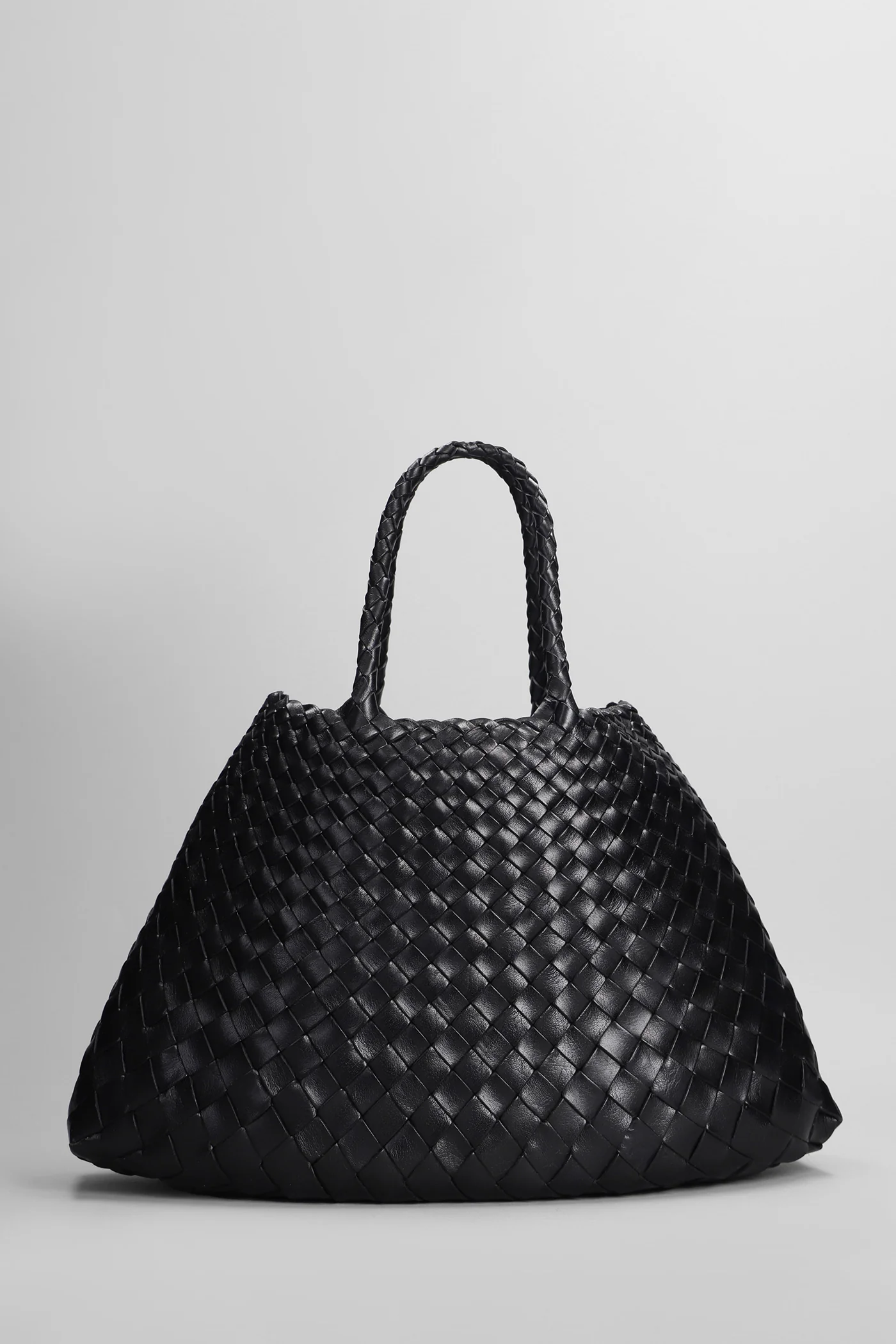 Santa Croce Small Tote in black leather
