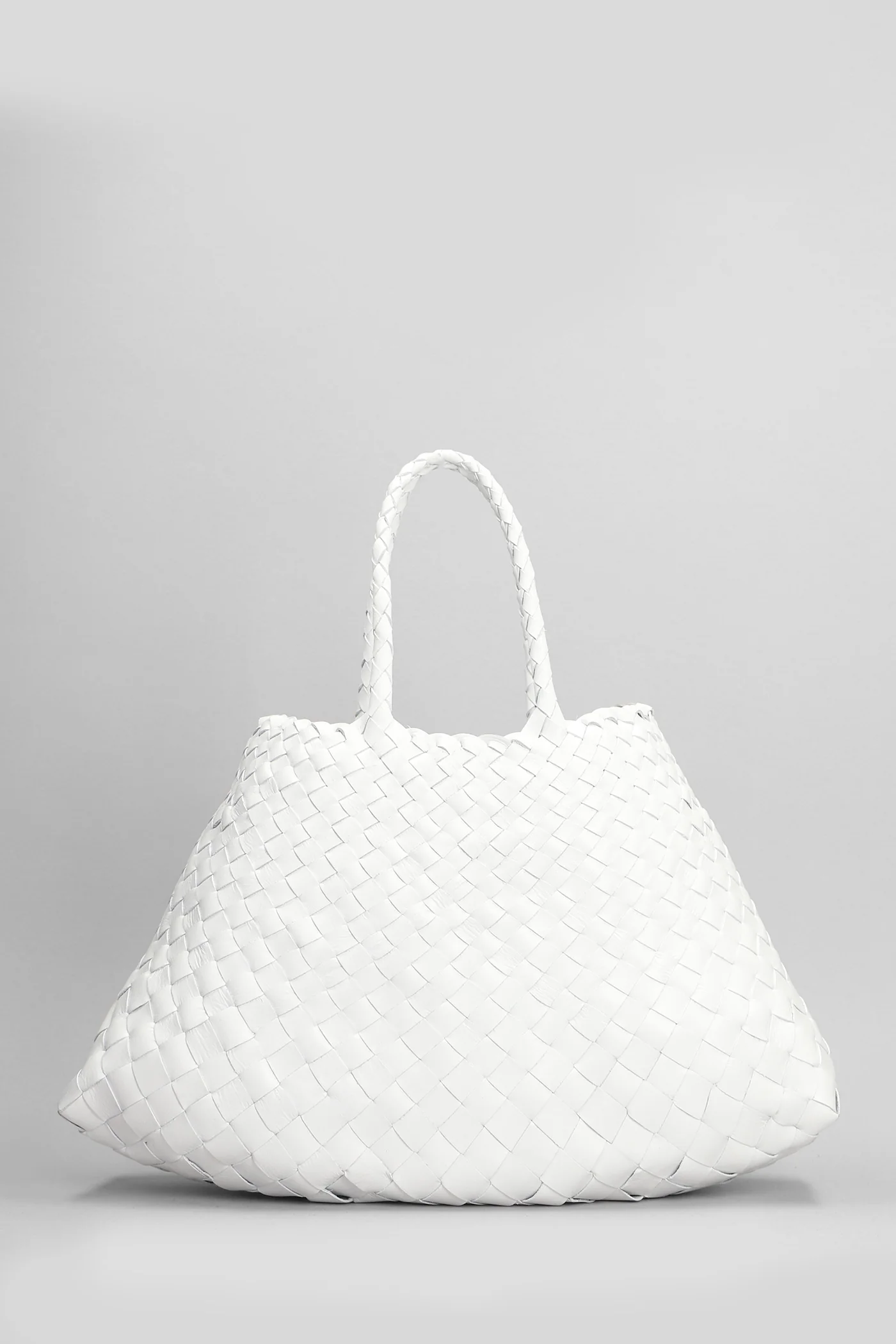 Santa Croce Small Tote in white leather - Image 3