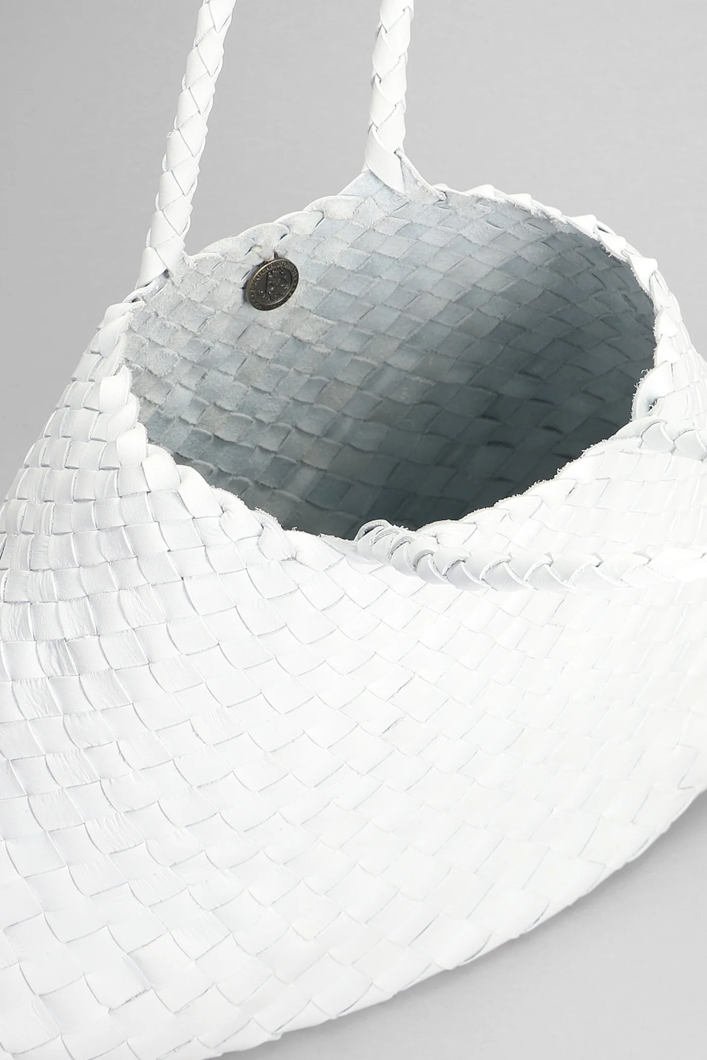 Santa Croce Small Tote in white leather - Image 4
