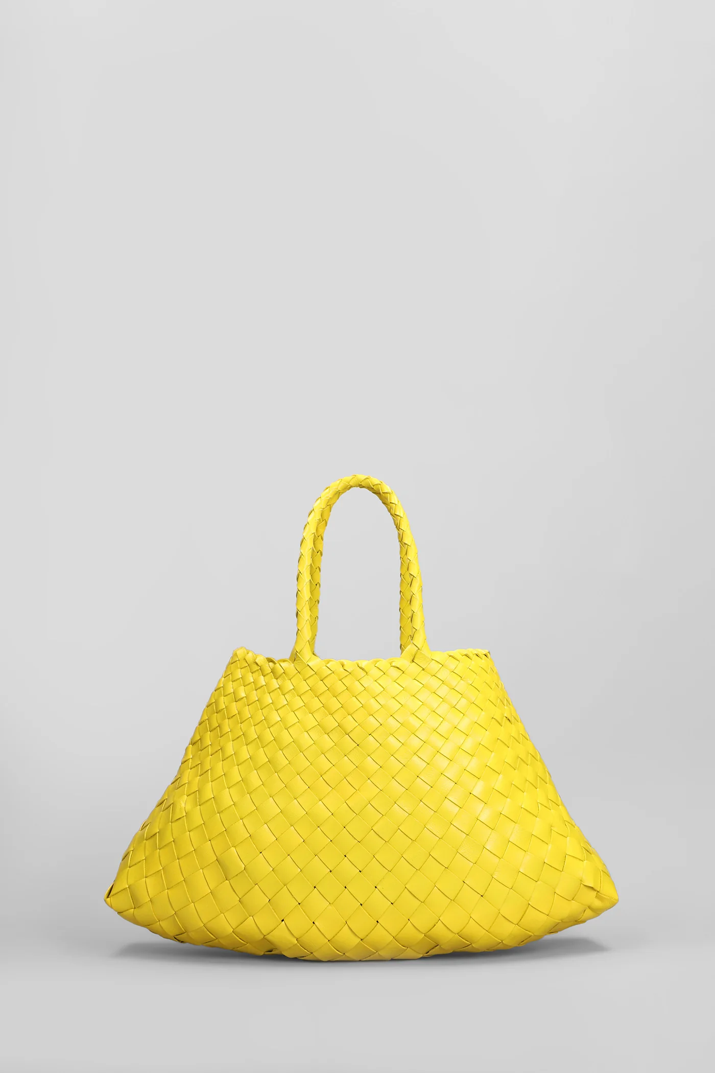 Santa Croce Small Tote in yellow leather - Image 3
