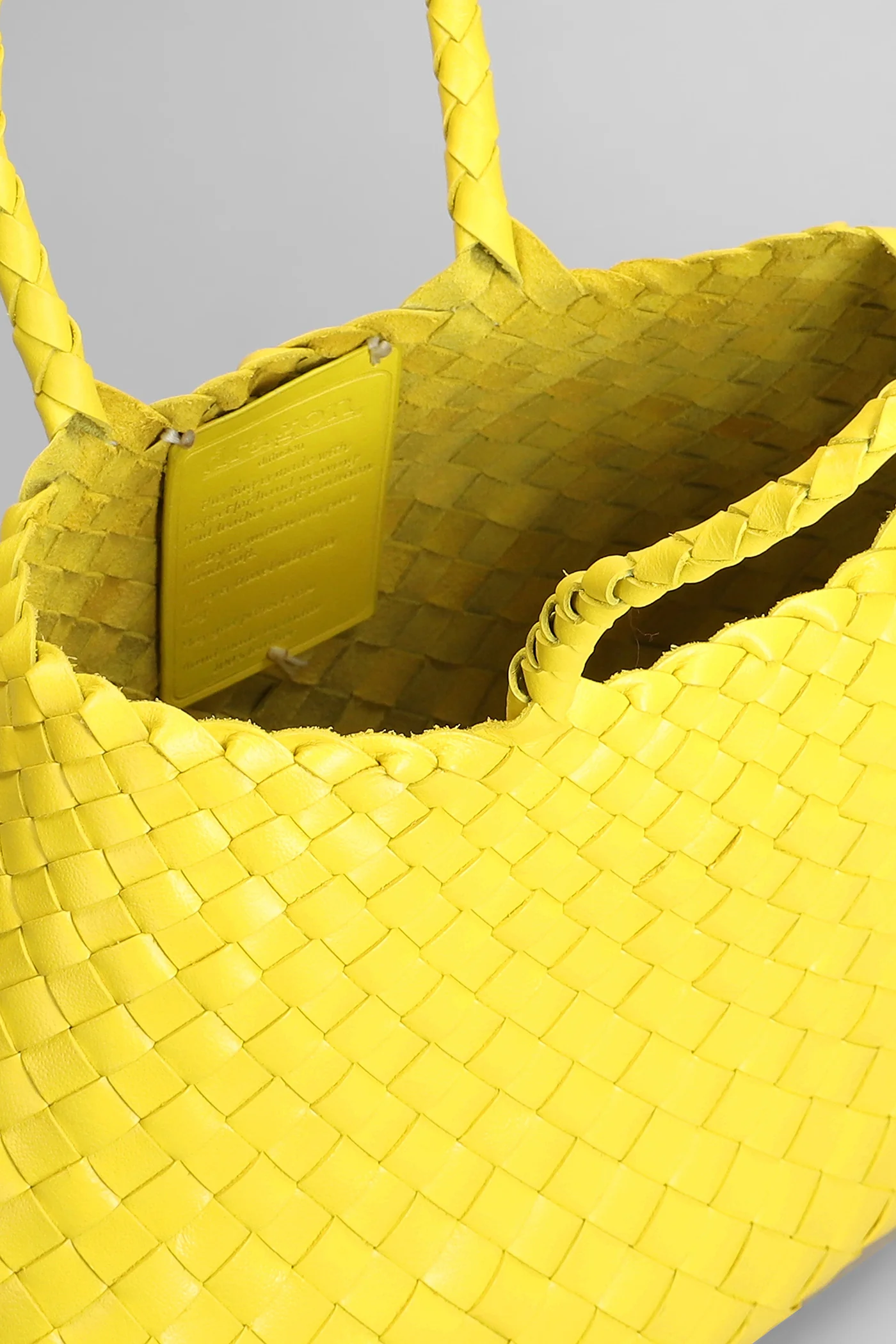 Santa Croce Small Tote in yellow leather - Image 4