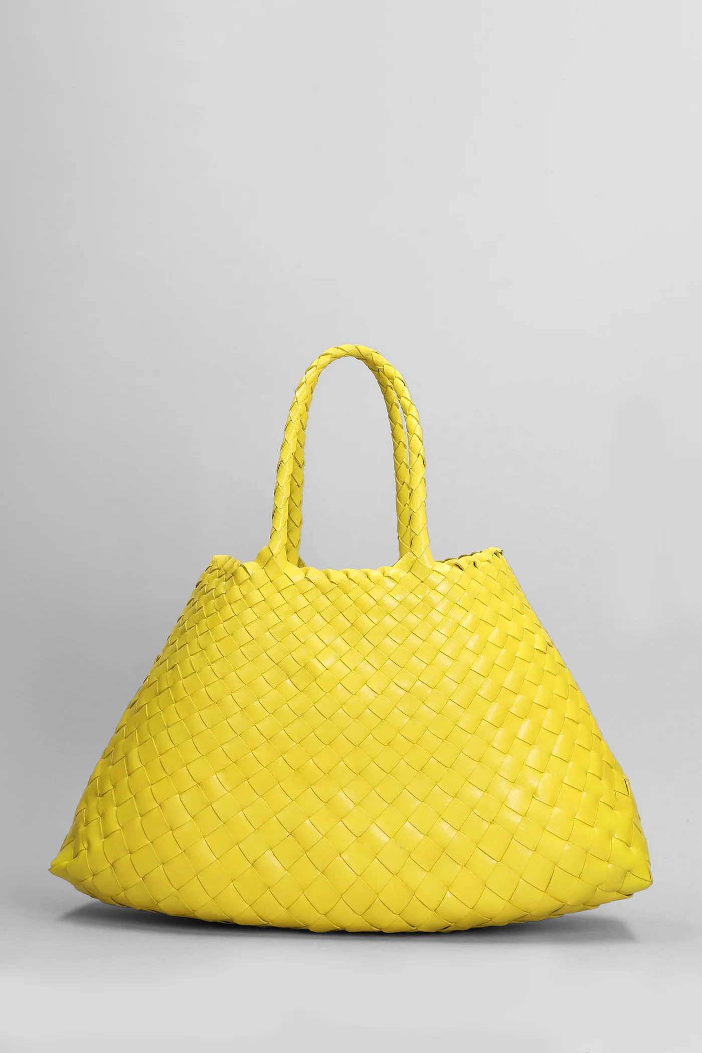 Santa Croce Small Tote in yellow leather - Image 3