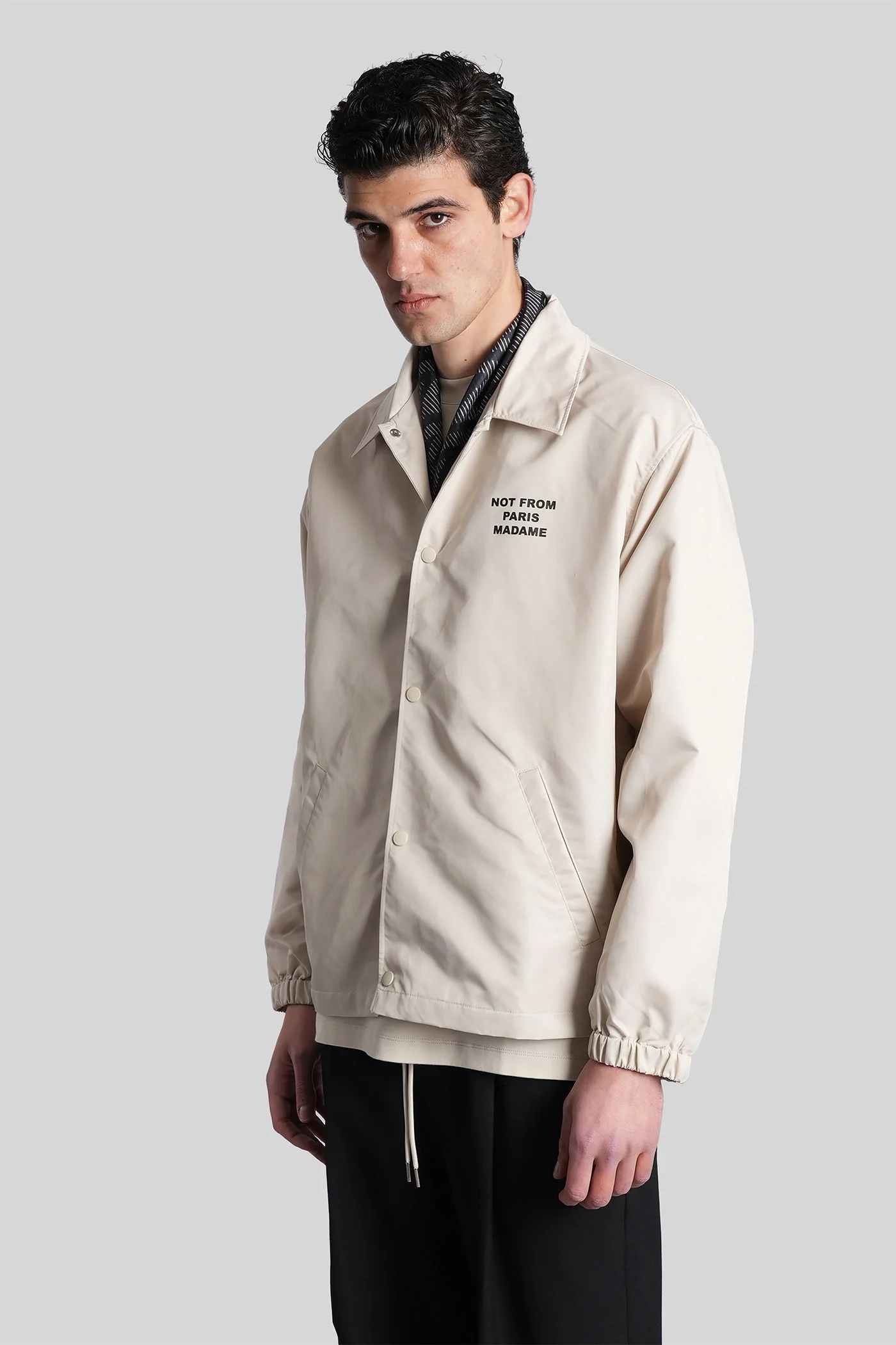 Casual jacket in beige nylon - Image 4