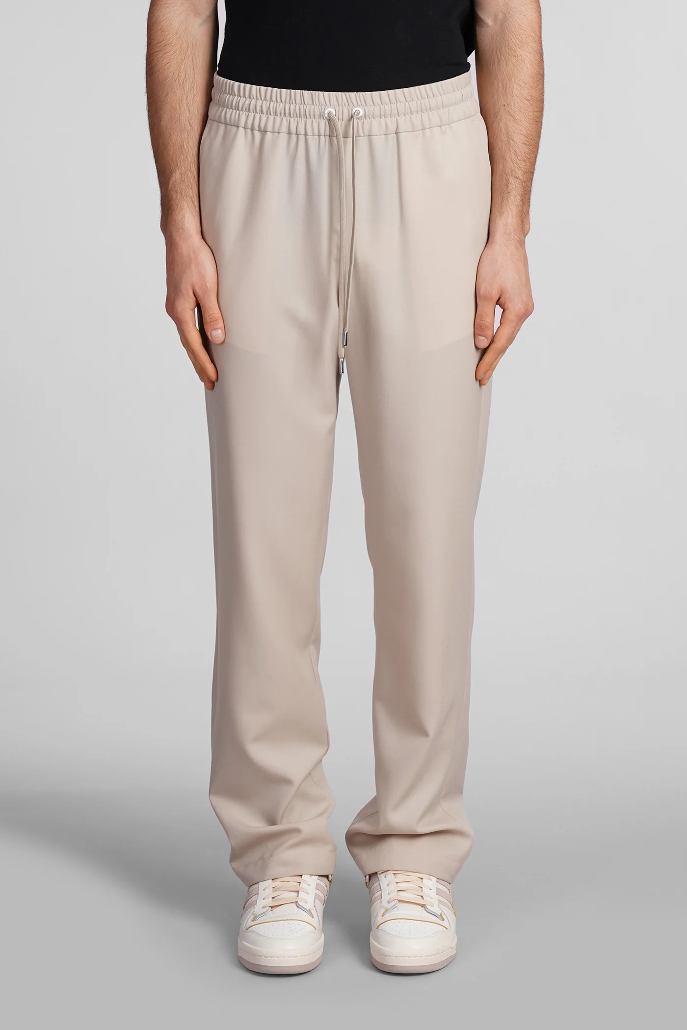Pants in beige wool