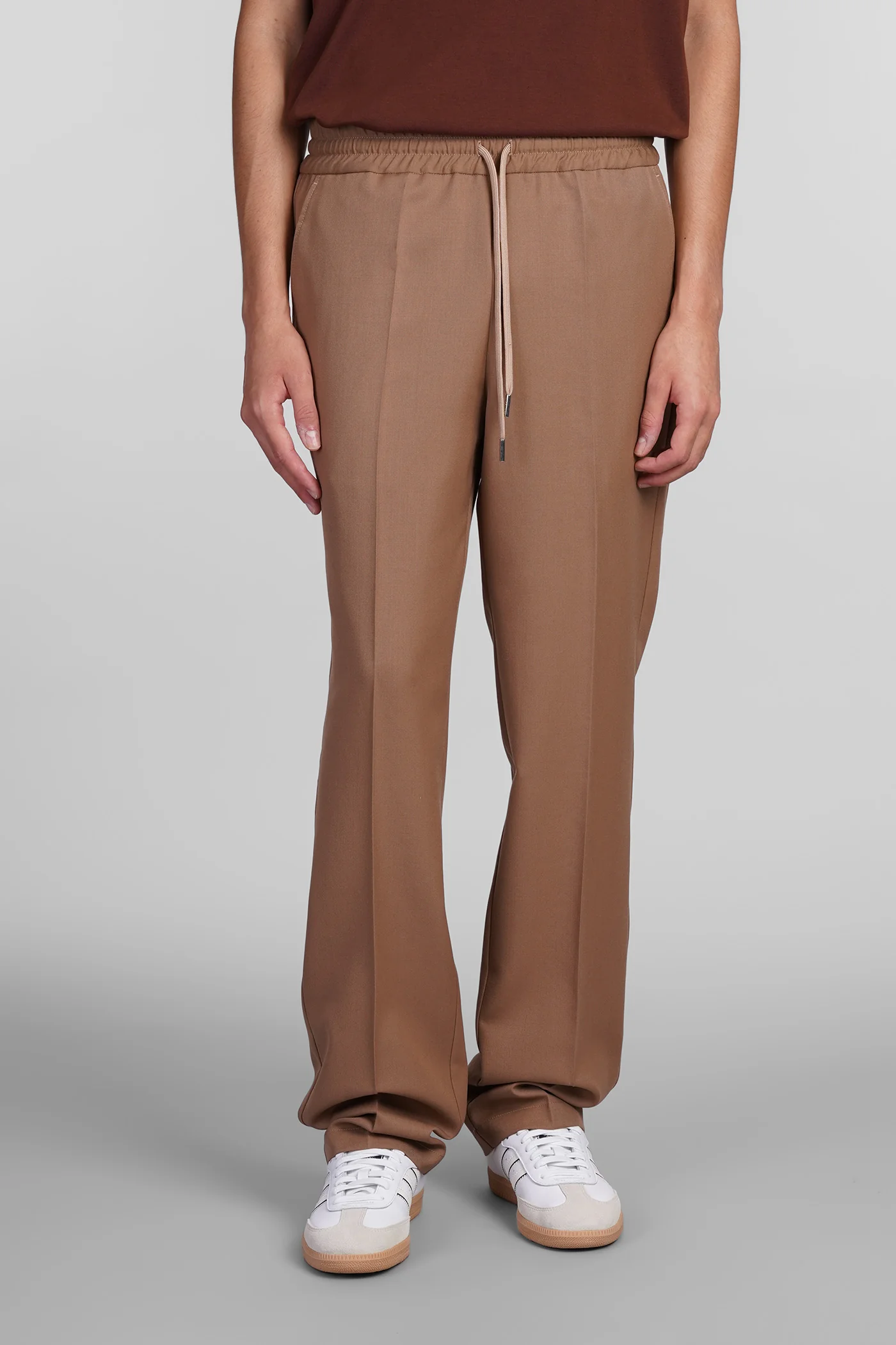 Pants in brown polyester