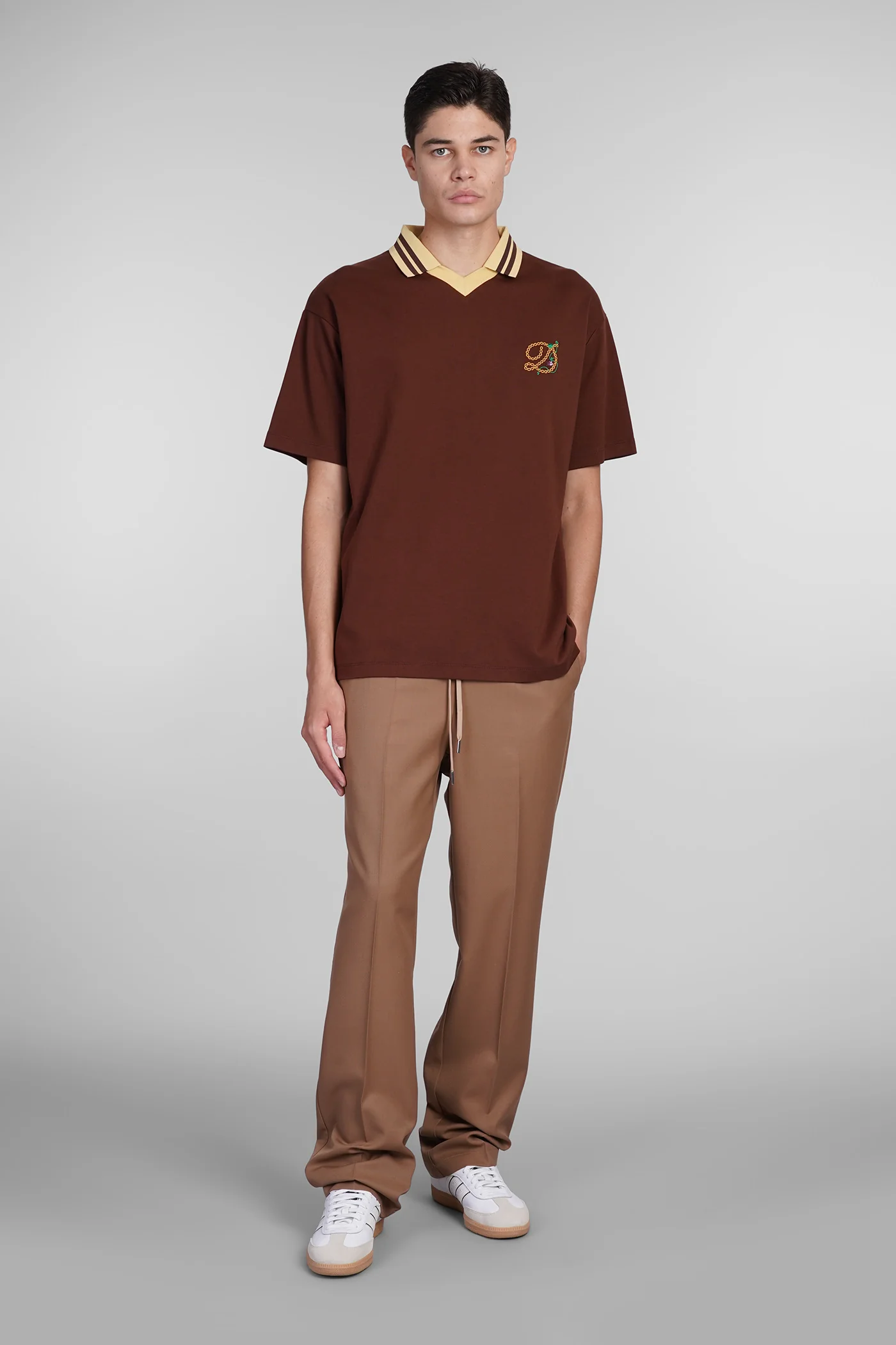 Polo in brown cotton - Image 2